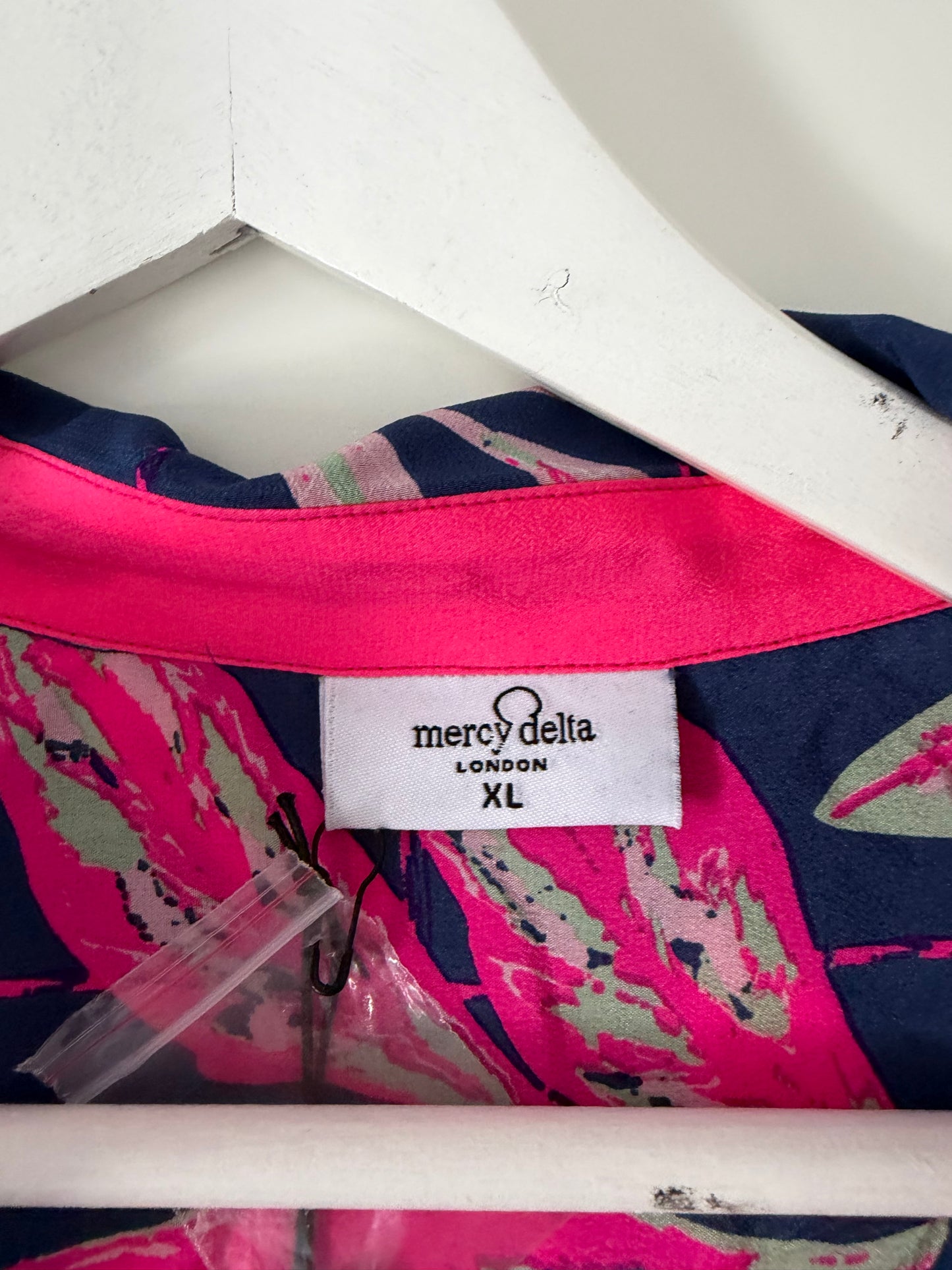 Pre-loved Pink/Navy Mercy Delta Blouse, XL