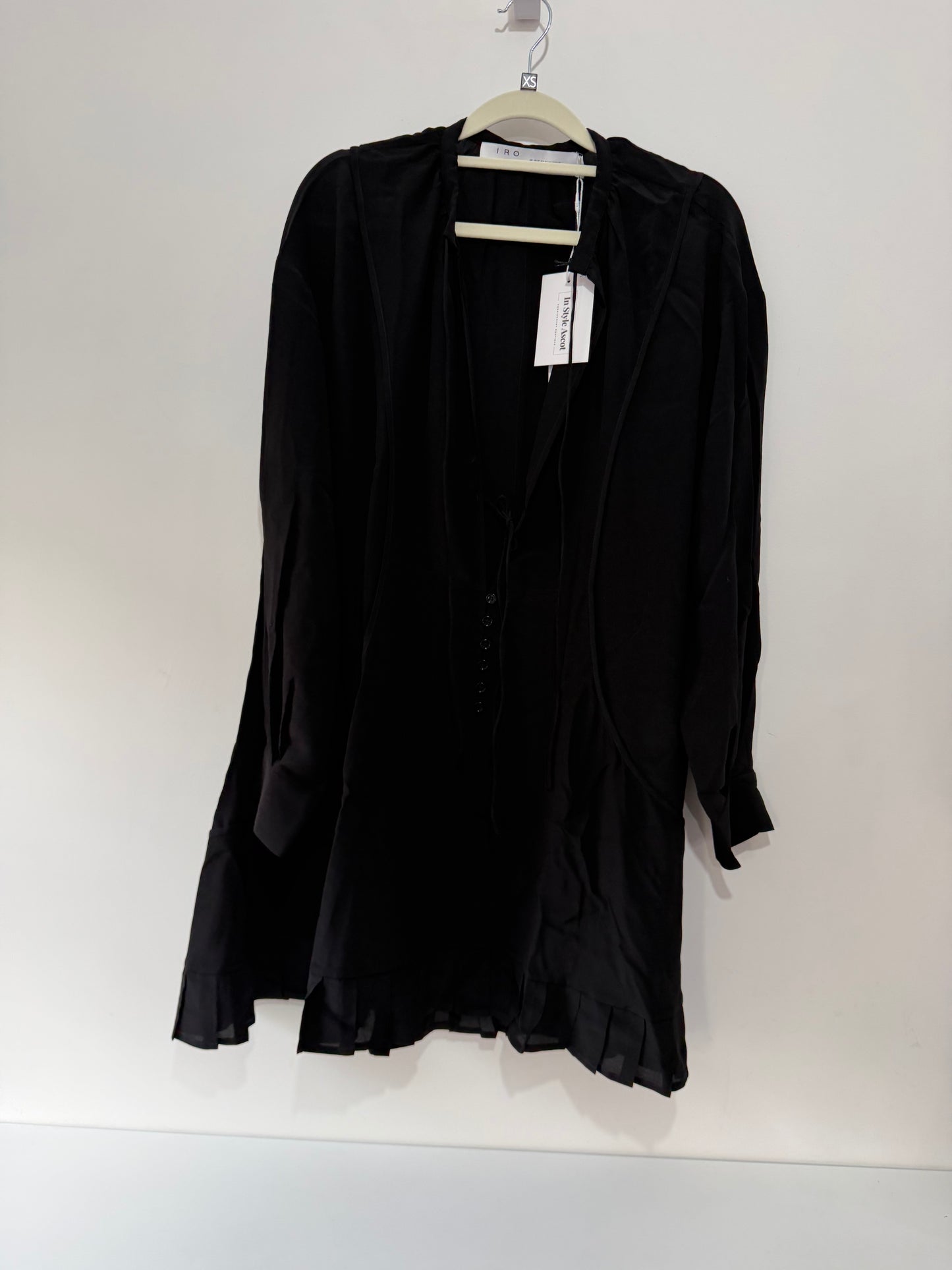 Pre-owned black 100% silk Iro Dress, Size xs very oversized