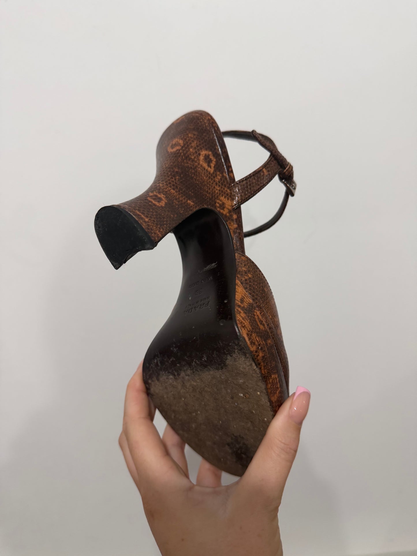 Snake Prada Heels, Size 38 - UK 5