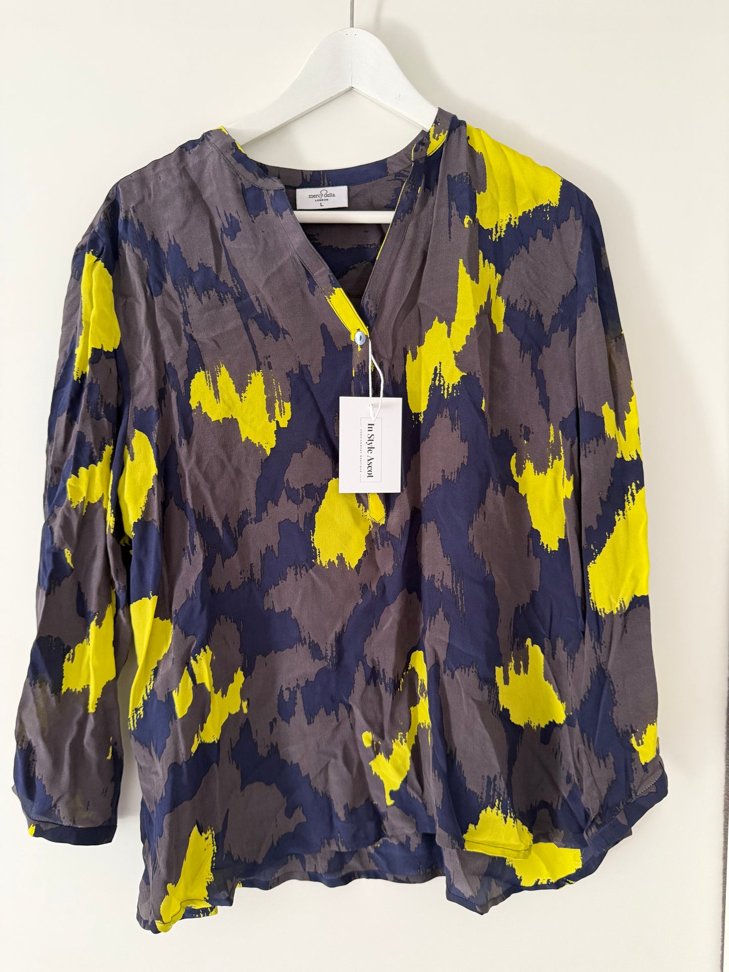 Pre-loved Patterned Grey Mercy Delta Blouse, L