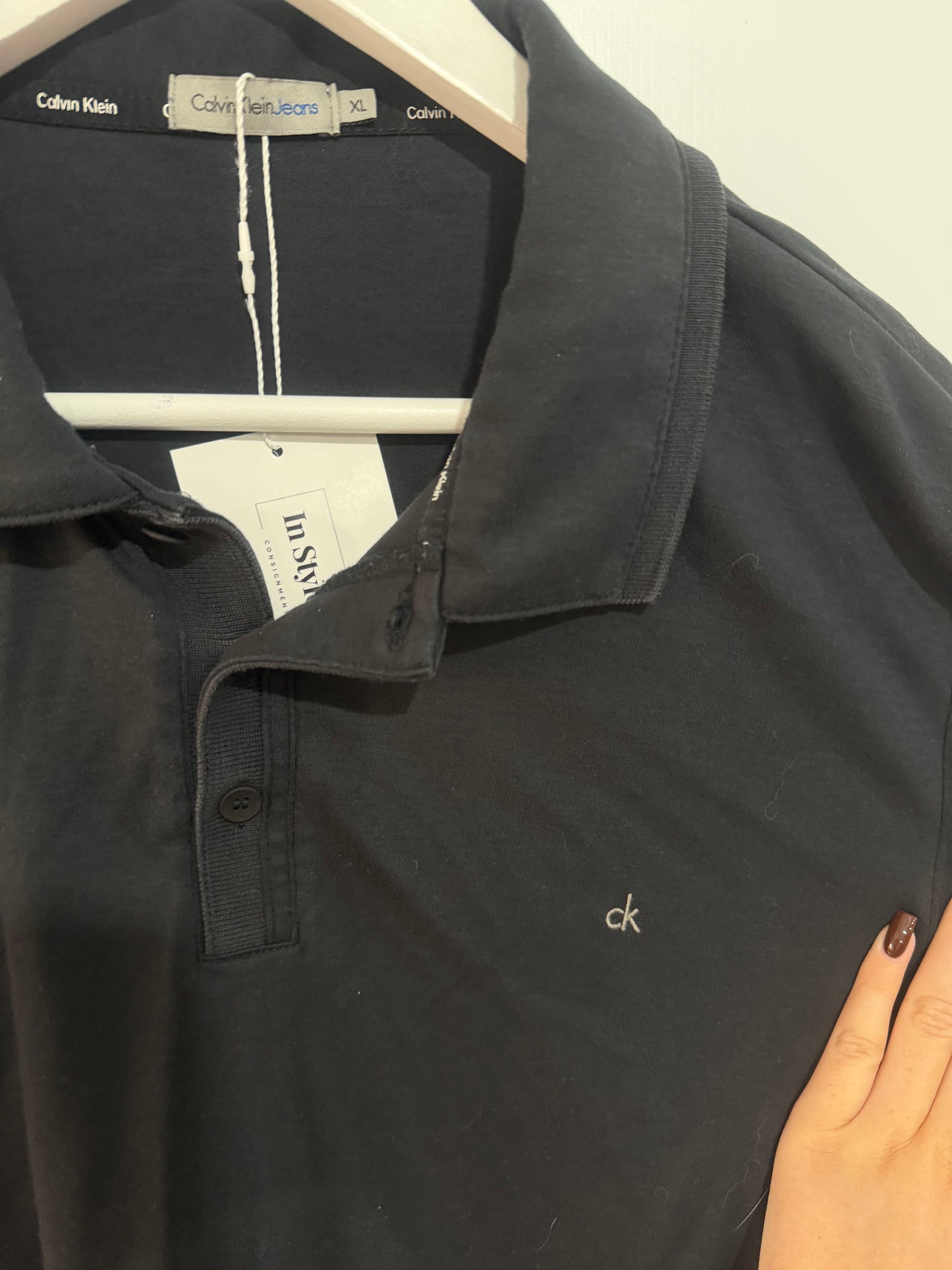 Black Calvin Klein Jeans Men’s Polo, Size XL