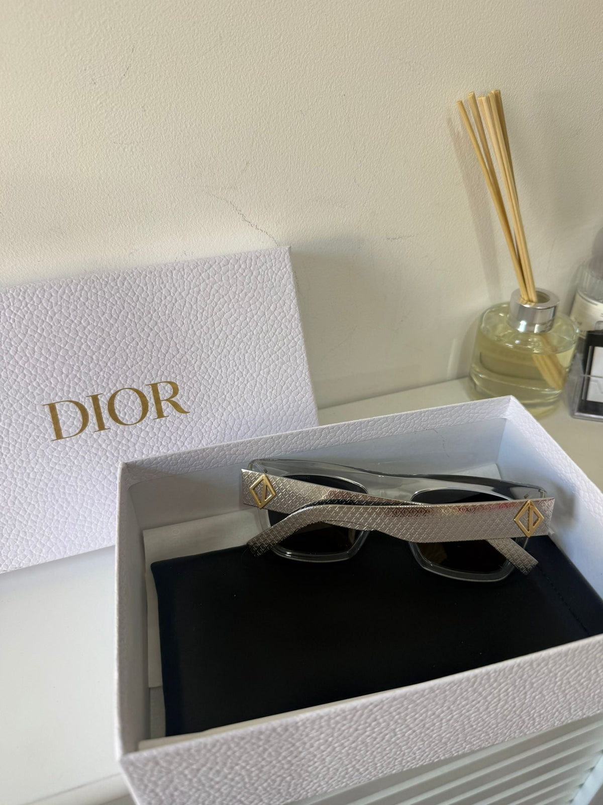 Preowned, Silver Christian Dior Sunglasses