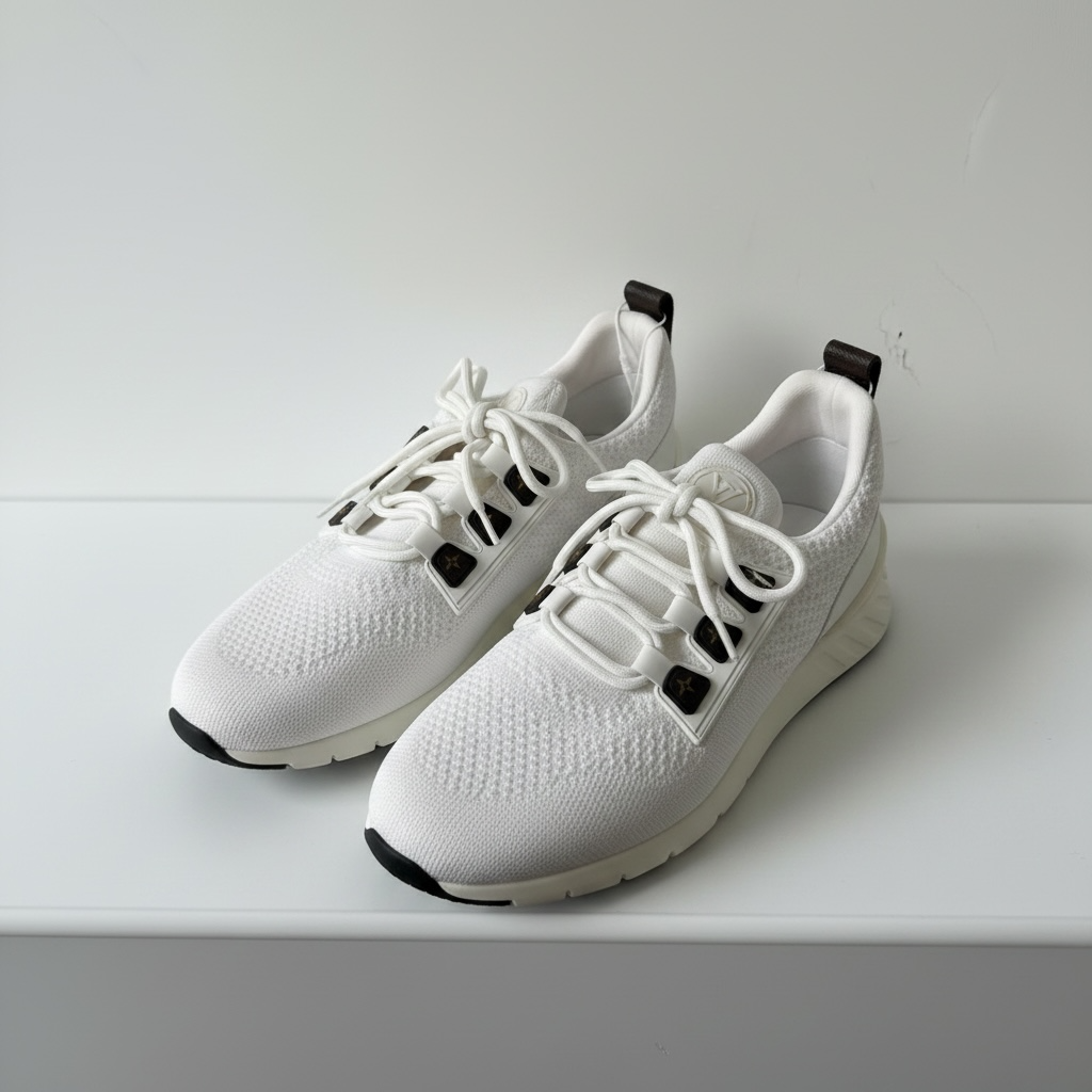Preloved White Louis Vuitton Trainers, Size 8 (42)