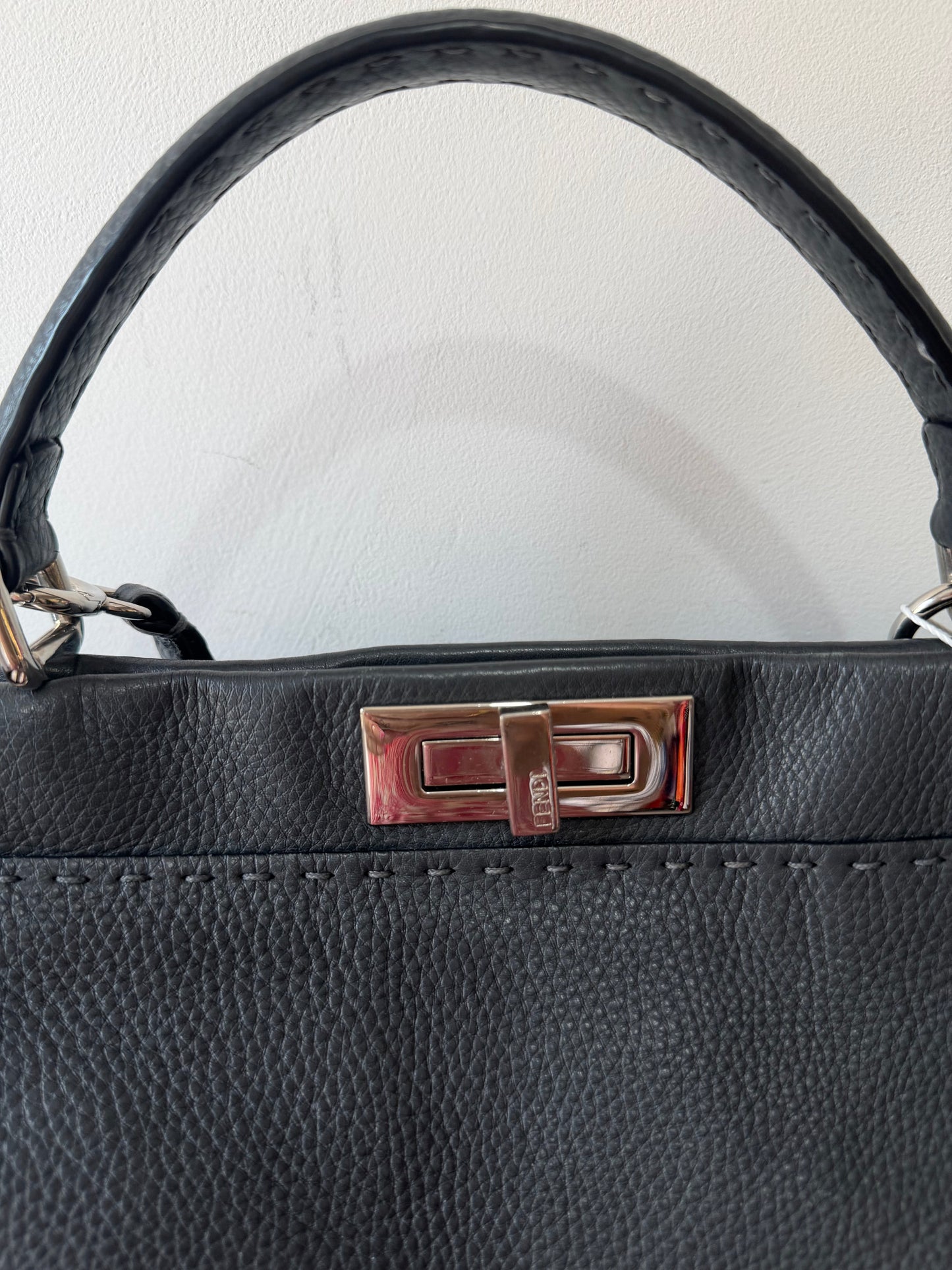 Preloved Grey Fendi Peekaboo Bag, Large