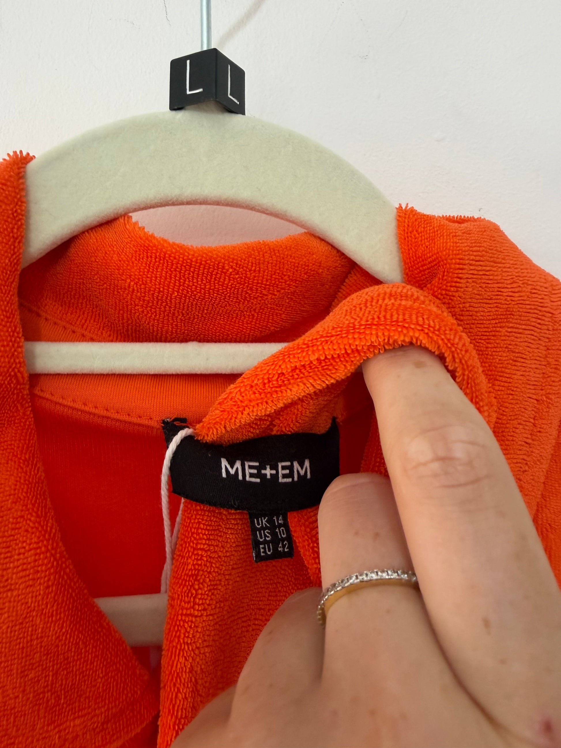 Preloved Orange ME + EM Jumpsuit, Size 14