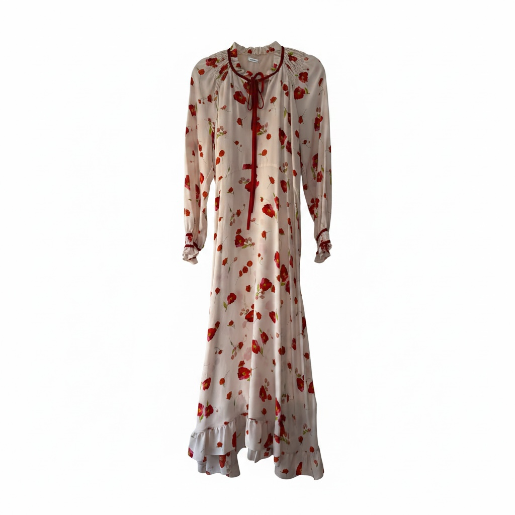 Preloved BRAND NEW Red floral pattern Vilshenko Dress, Size 12