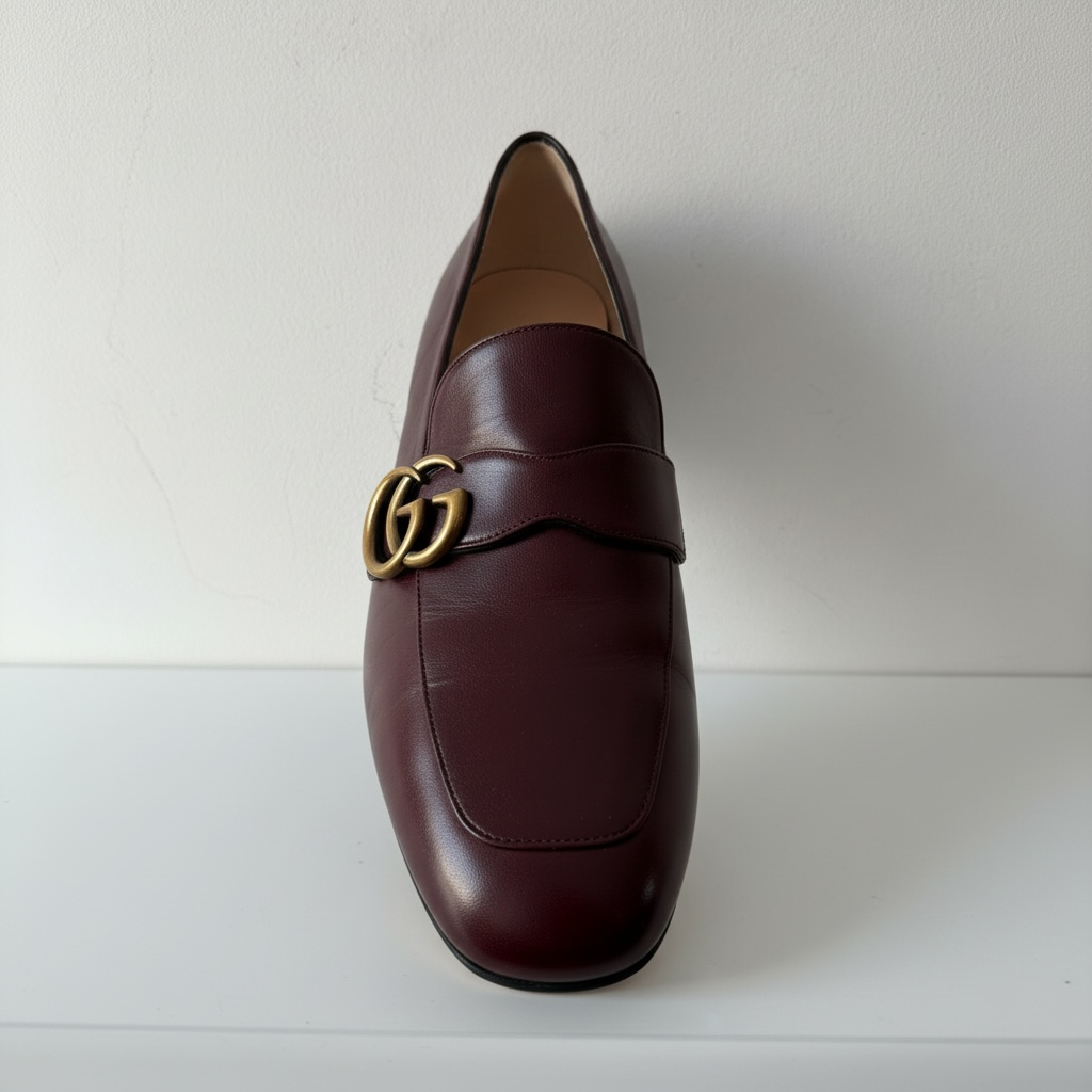 Preloved, NEW, Burgundy Gucci Loafers, Size 39 - UK 6