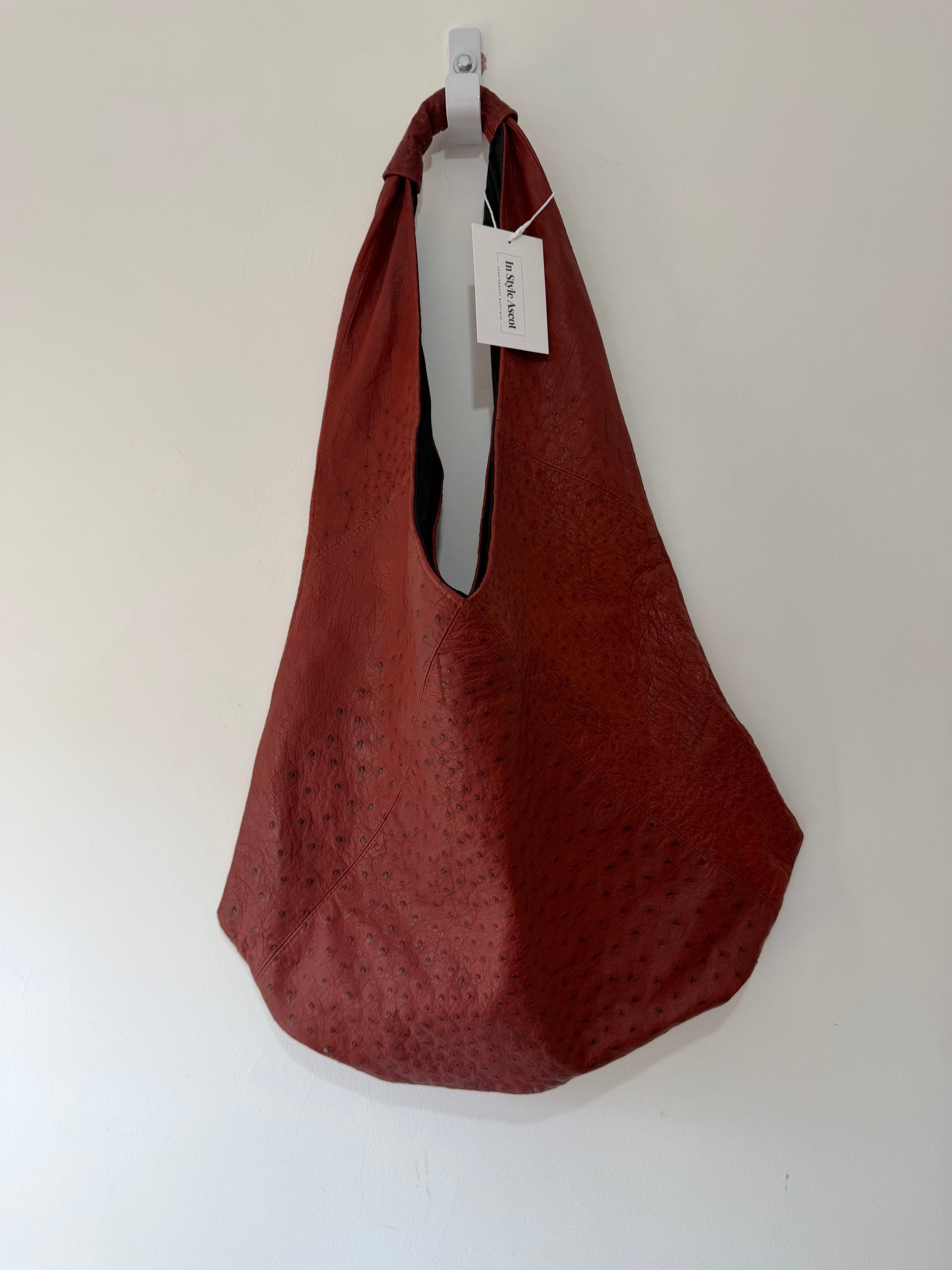 Preloved, Ostrich Leather red  Unbranded  Tote Handbag