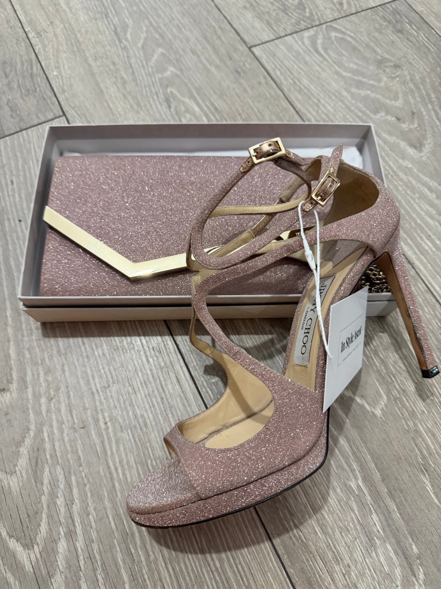Preloved Pink Jimmy Choo Bag and Shoe Set, Size 38 - UK 5