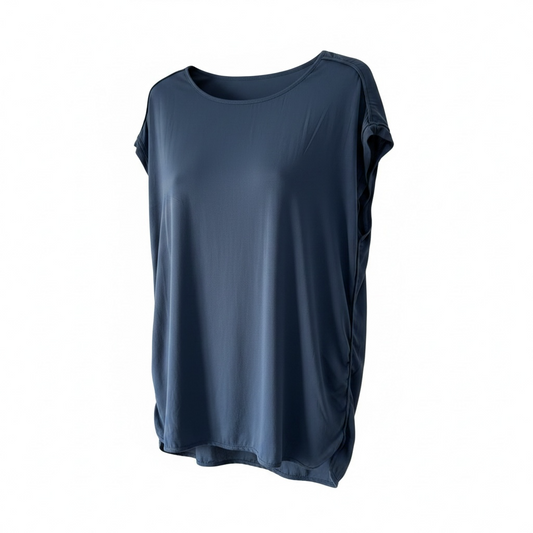 Preloved Navy By Malene Birger Silk Top, Size 6/8