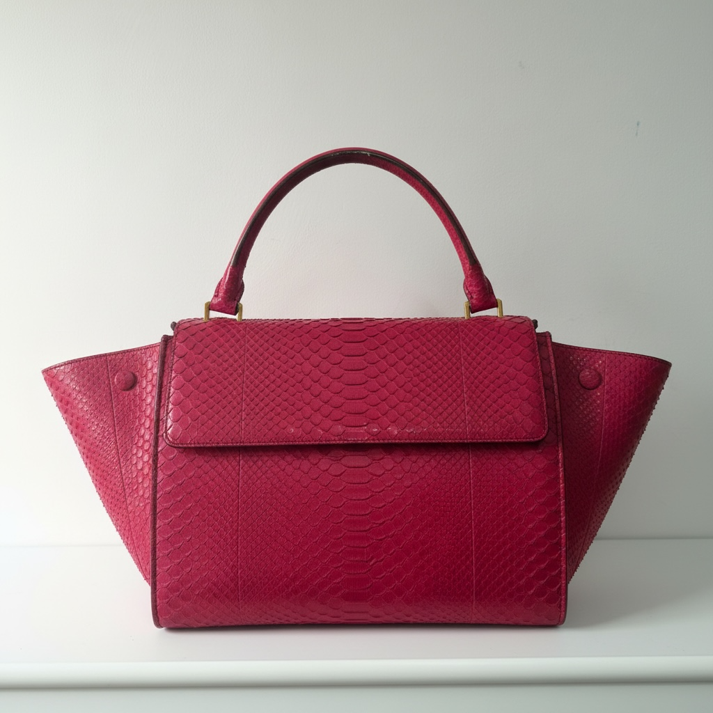 Preloved, Pink Celine Handbag, Python EXOTIC