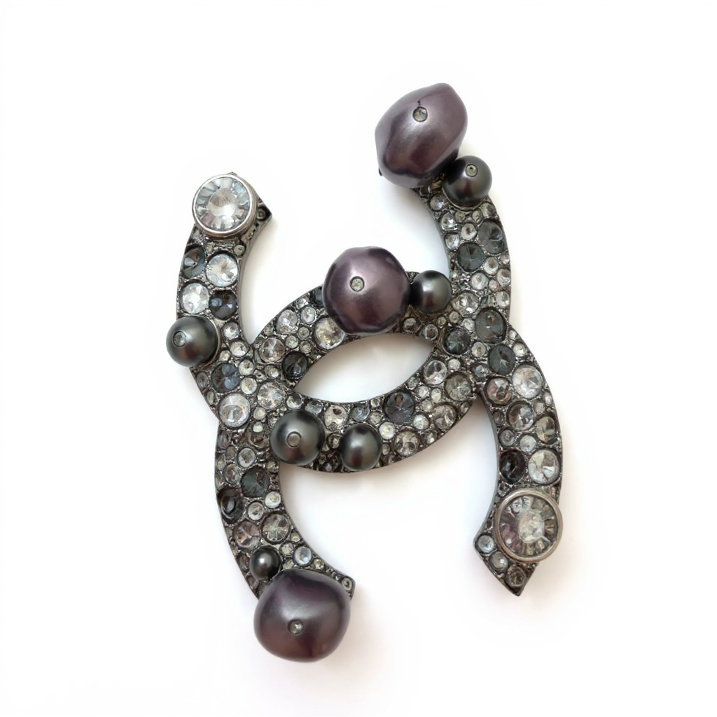 Preowned, Limited Edition Silver and Pearl Chanel Broach Brooch, Rue de Cambon Flagship Box