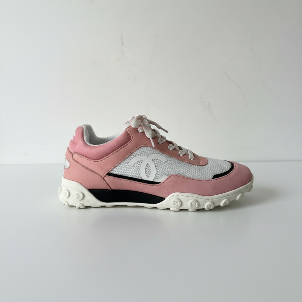 Preloved, Pink Chanel Sneakers Trainers, Size 35.5 - UK 2.5
