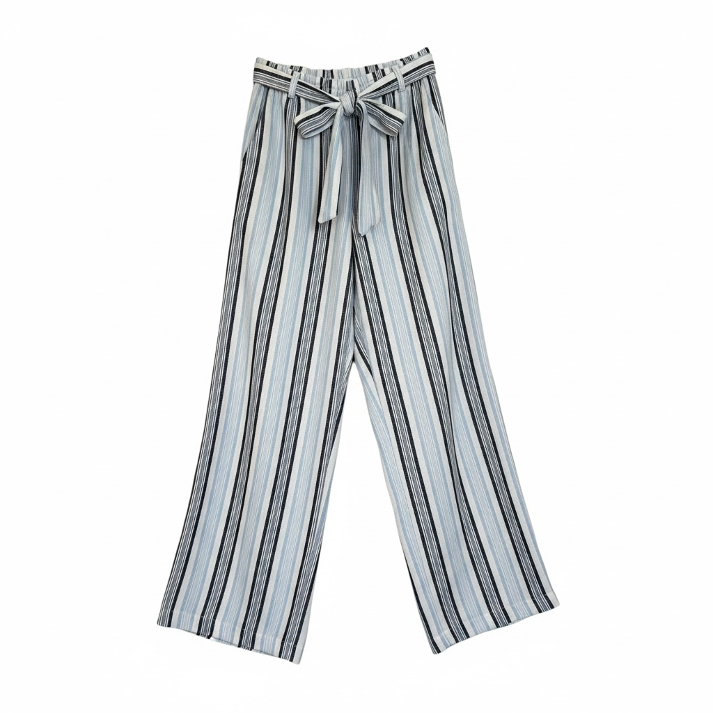Preloved White and Stripey Renamed Trousers, Size S (stretchy)