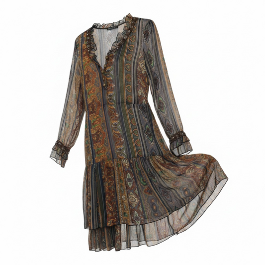 Preloved Brown Pena house Dress, Size Large