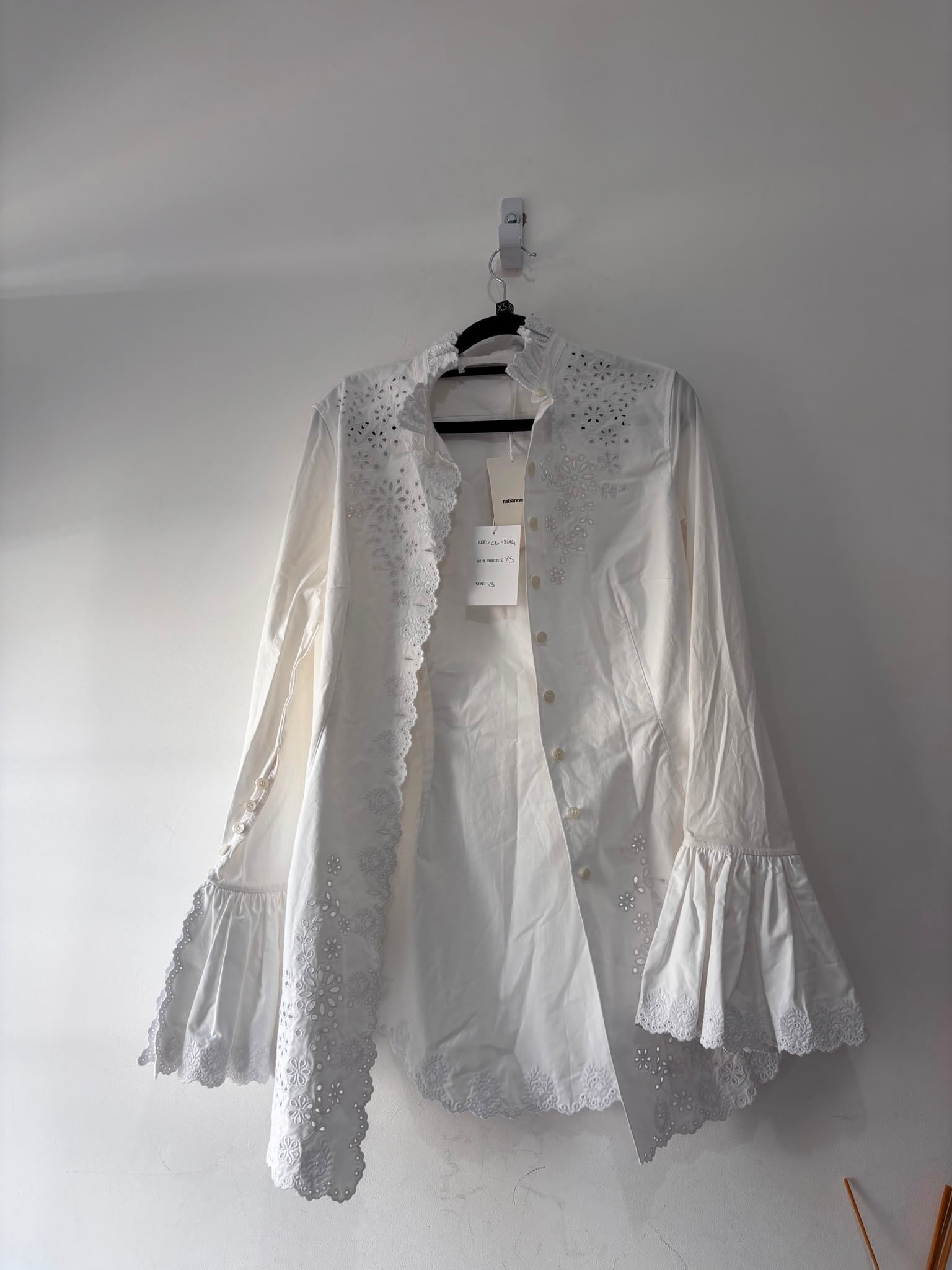 Preloved White Rabanne x h&m  Blouse, XS, BNWT