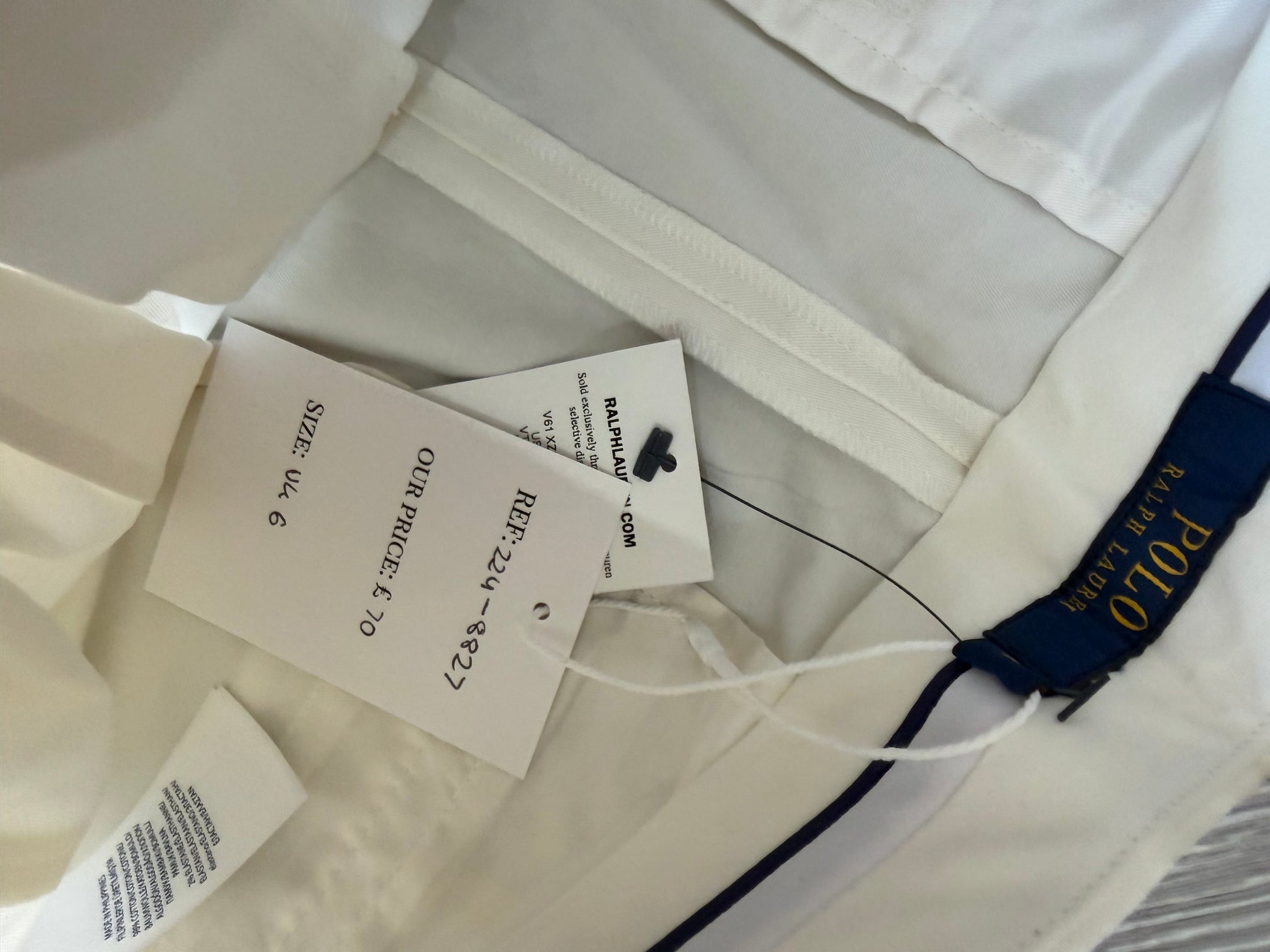 Preloved brand new white Ralph Lauren Shorts, Size UK 6