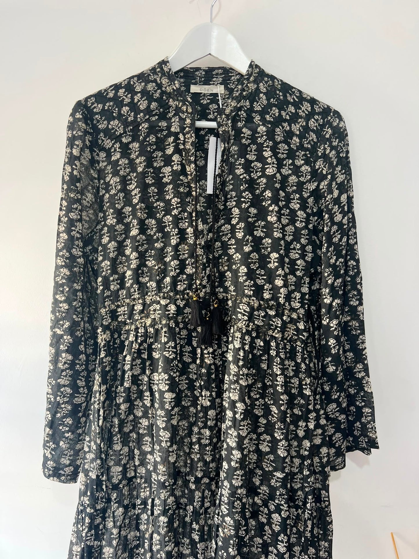 Pre owned black cream Doen Dress, Size L