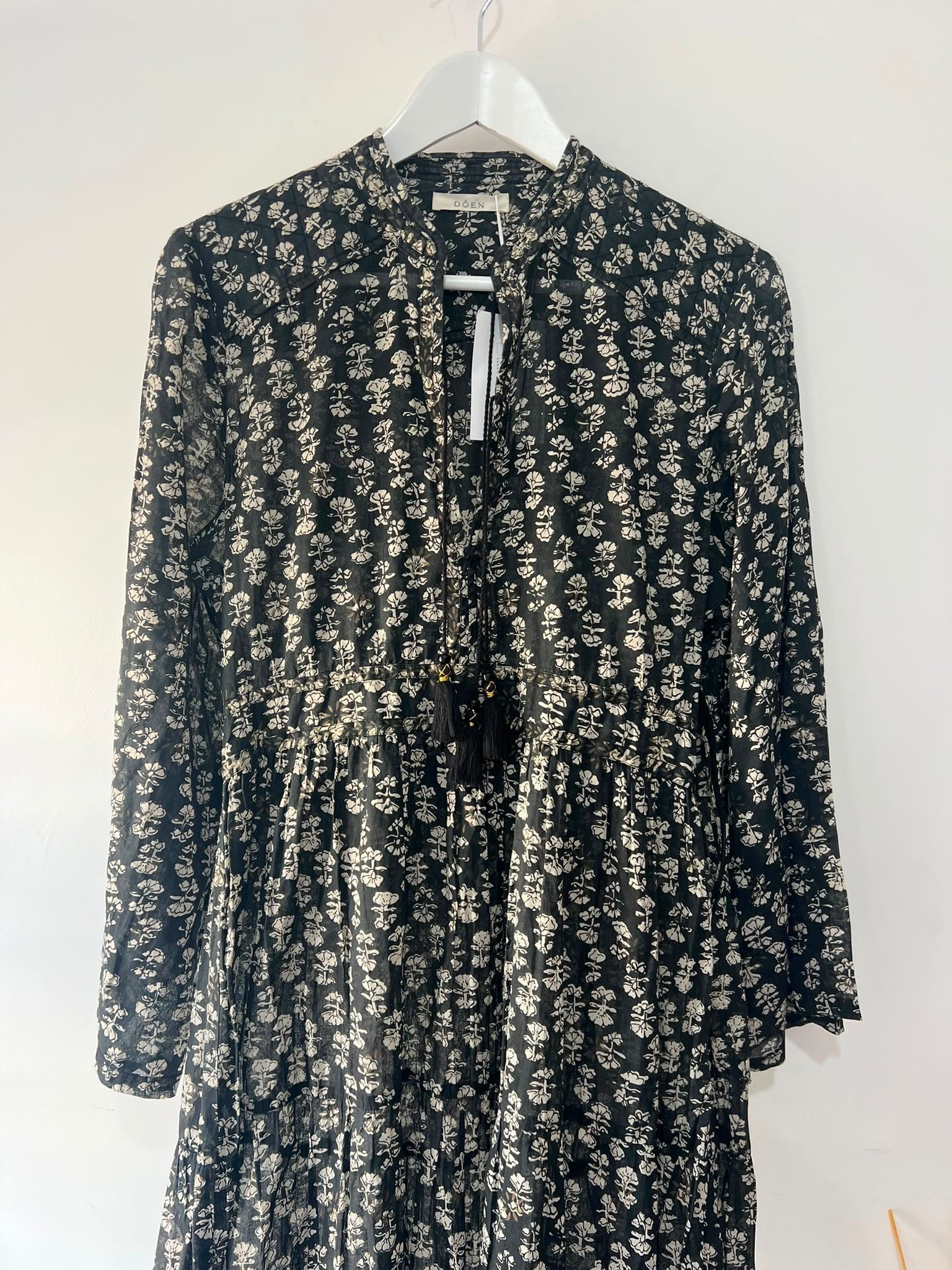 Pre owned black cream Doen Dress, Size L