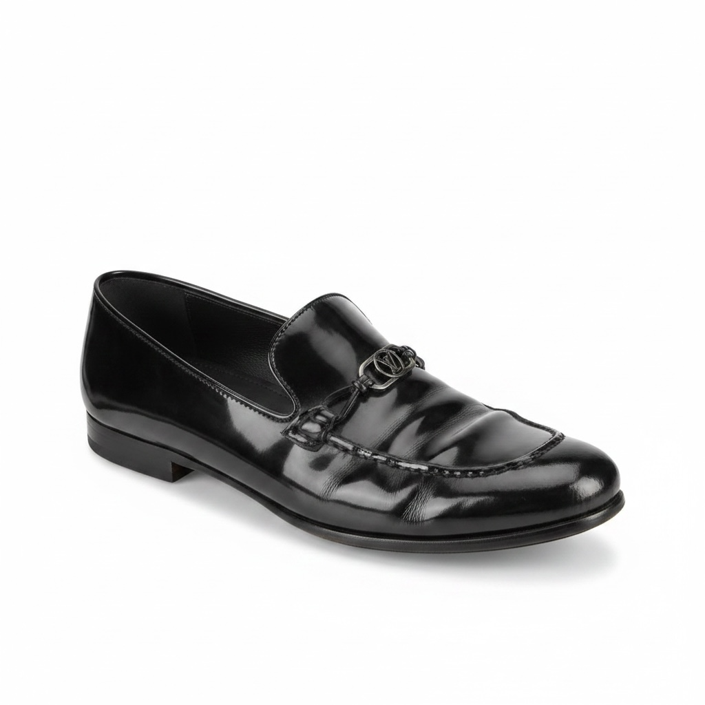 Preloved Black Patent Louis Vuitton Loafers, Size 7
