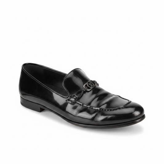 Preloved Black Patent Louis Vuitton Loafers, Size 7