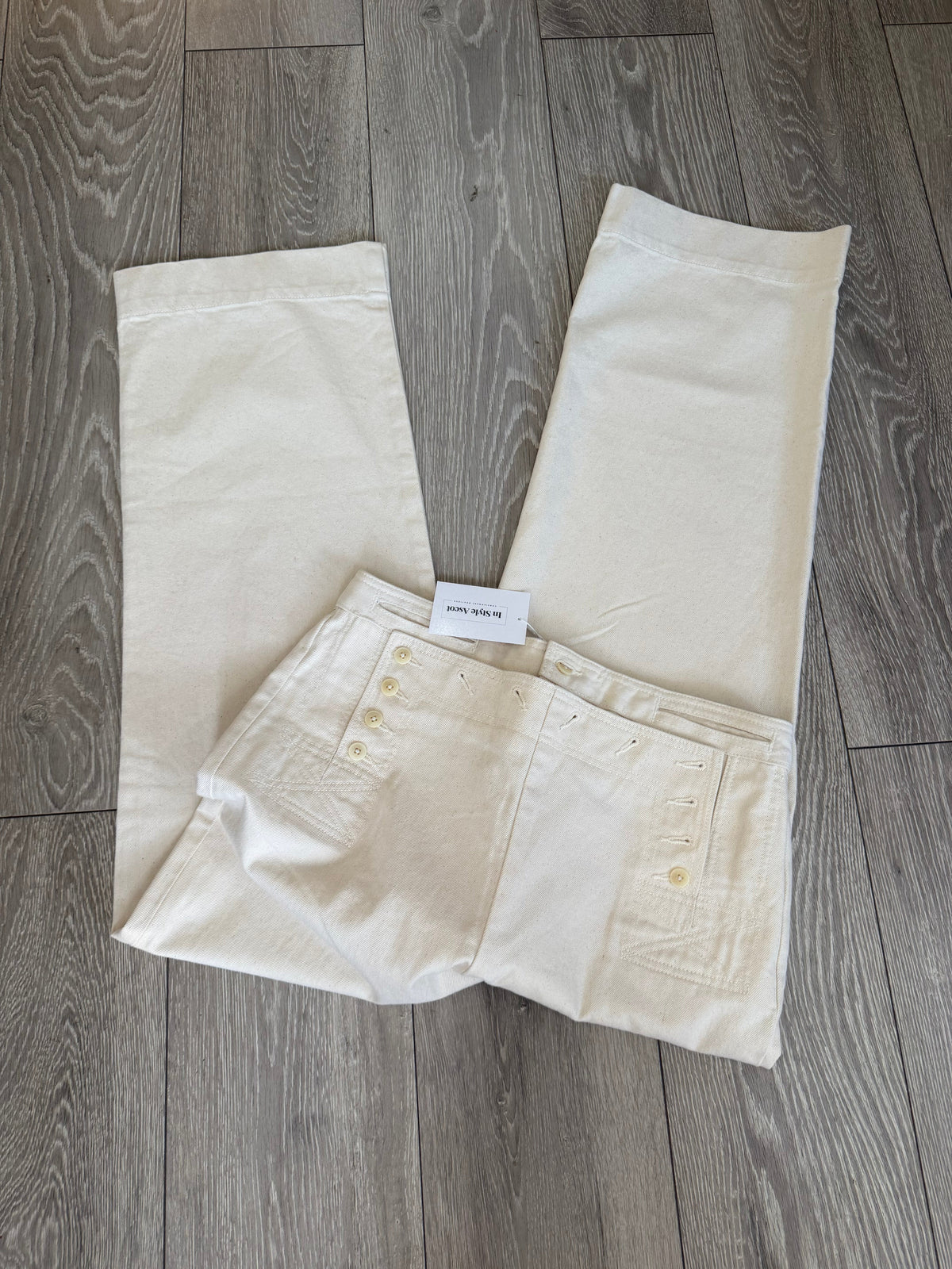 Preloved, Cream Tory Burch Trousers - Jeans, UK 14