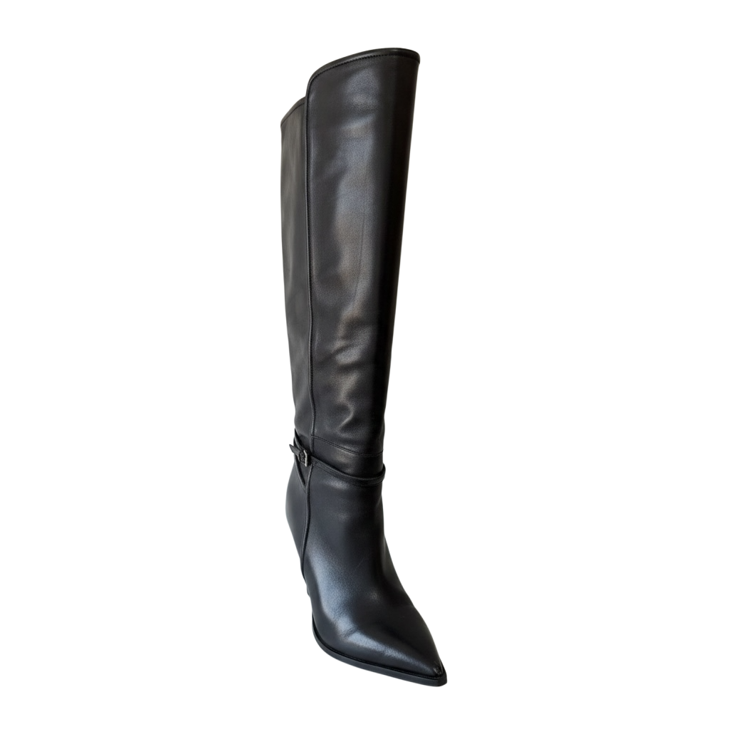 Preloved Black Reiss Knee High Boots, Size 6