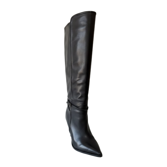 Preloved Black Reiss Knee High Boots, Size 6