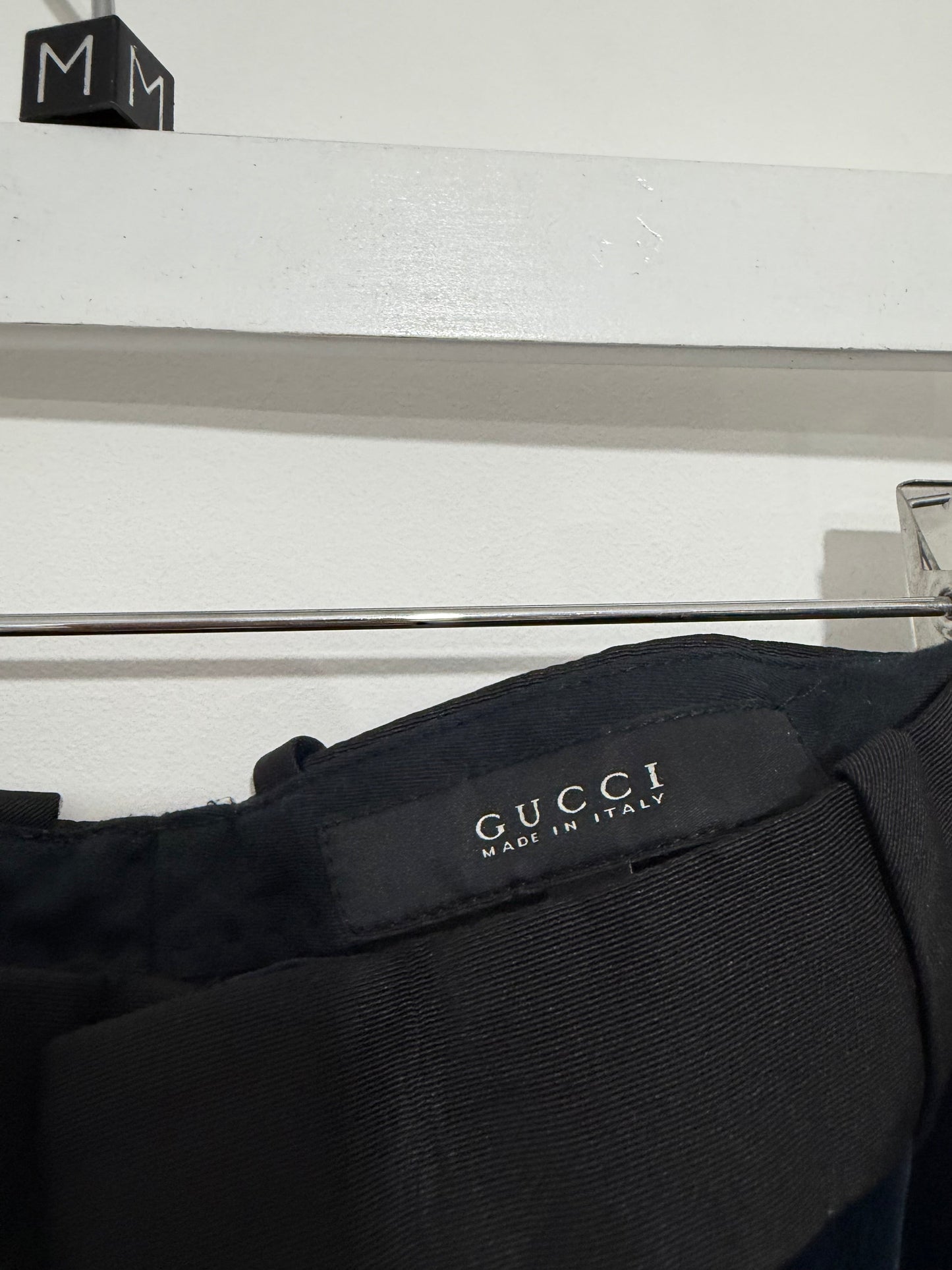 Preloved Navy Velvet Gucci Evening Trousers, Size 46 UK 12