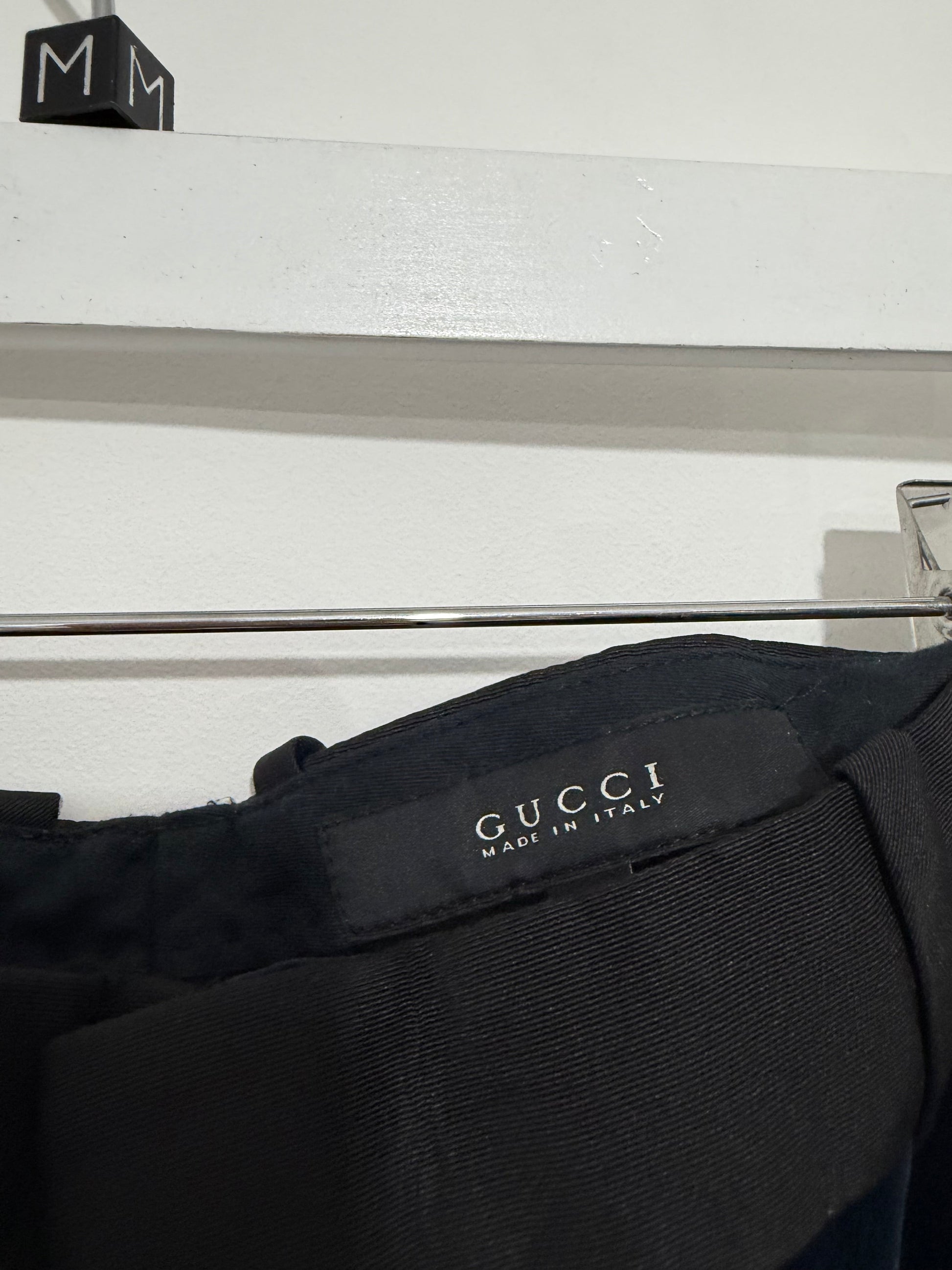 Preloved Navy Velvet Gucci Evening Trousers, Size 46 UK 12