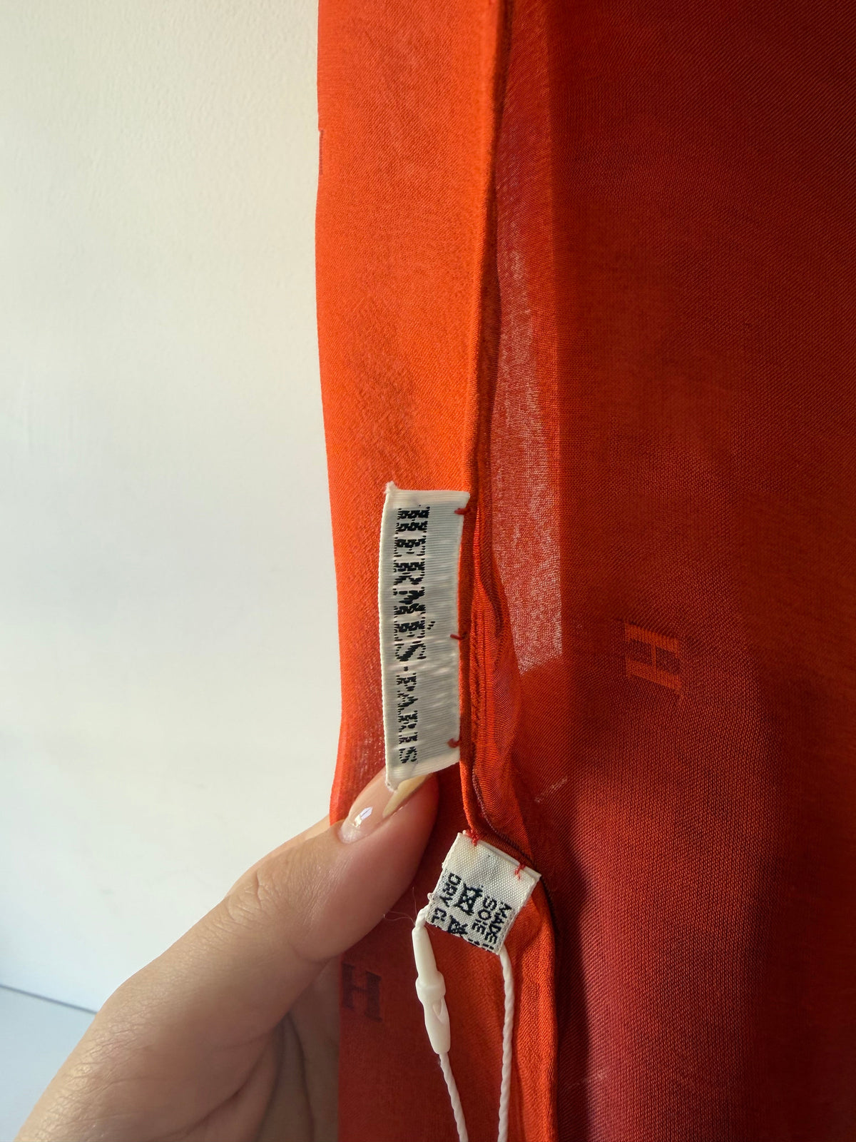 Preloved Rust Orange Hermes Scarf, 68 x 175