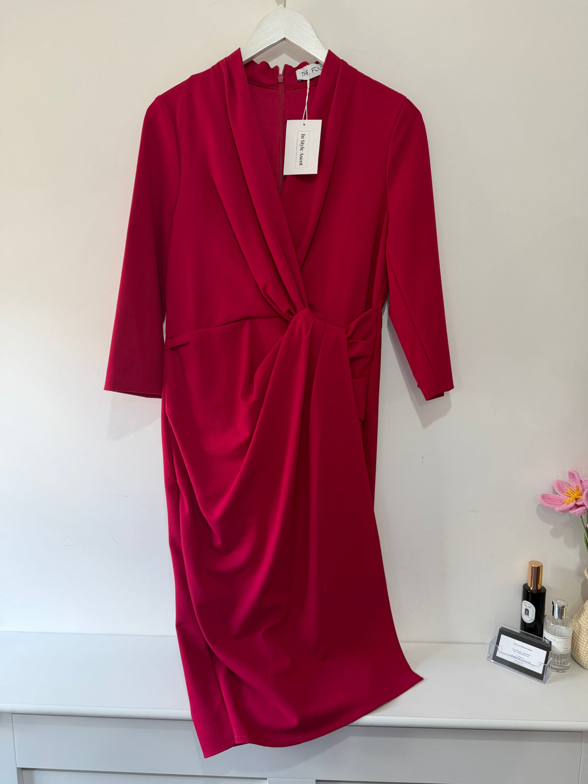 Preloved, Pink The fold Dress, UK 12