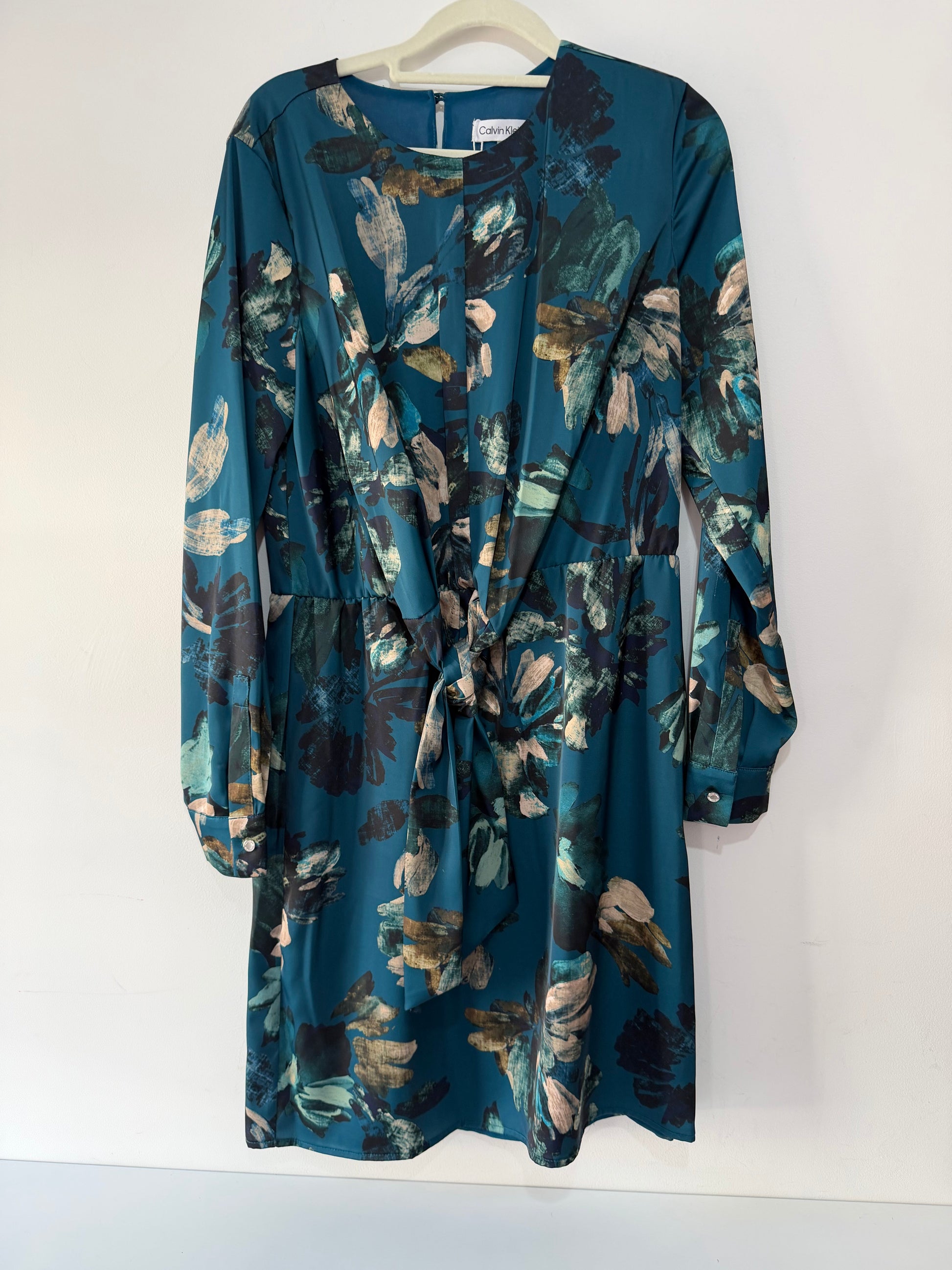 Preloved, Emerald Green Calvin Klein Dress, UK 6