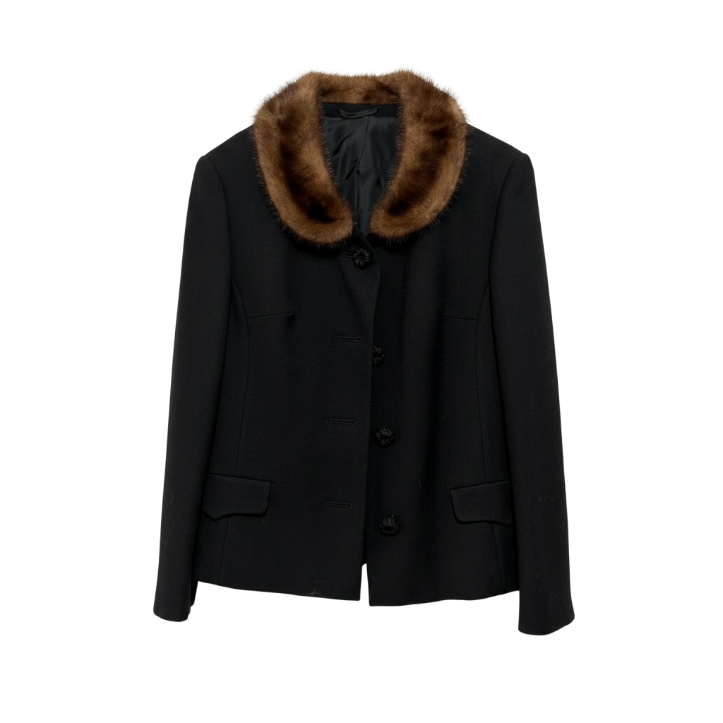 Preloved, Black Mink O.W.Plum Blazer, UK 8