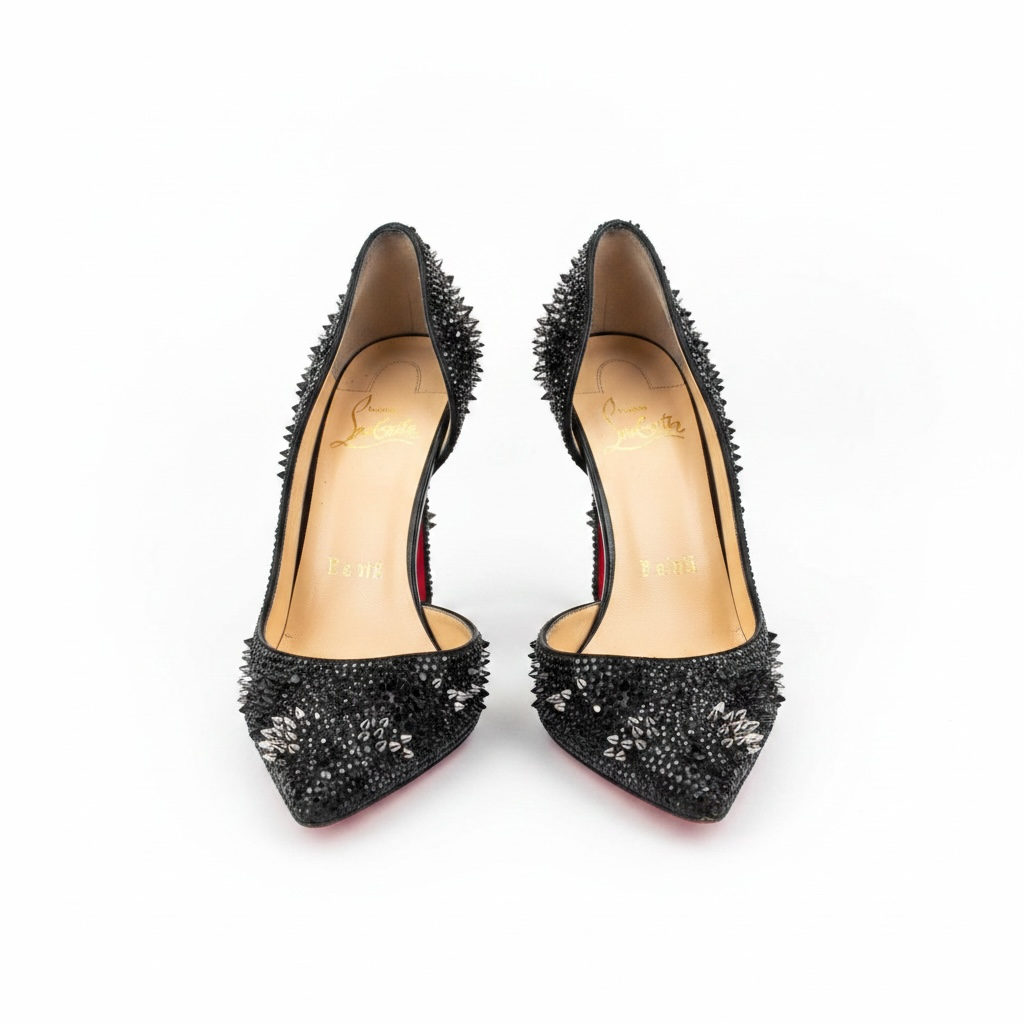 Preloved Diamonte Black Crystal Christian Louboutin LIMITED EDITION Heels, Size 6 (39)