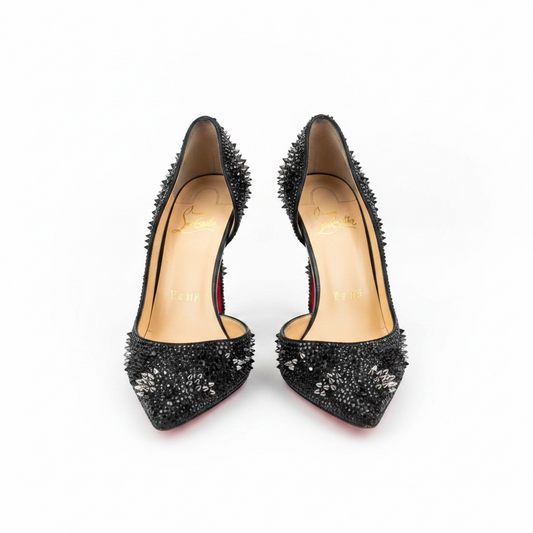 Preloved Diamonte Black Crystal Christian Louboutin LIMITED EDITION Heels, Size 6 (39)