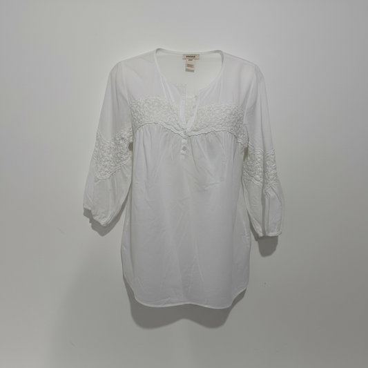 Pre-owned, White Sundance Blouse, Size M