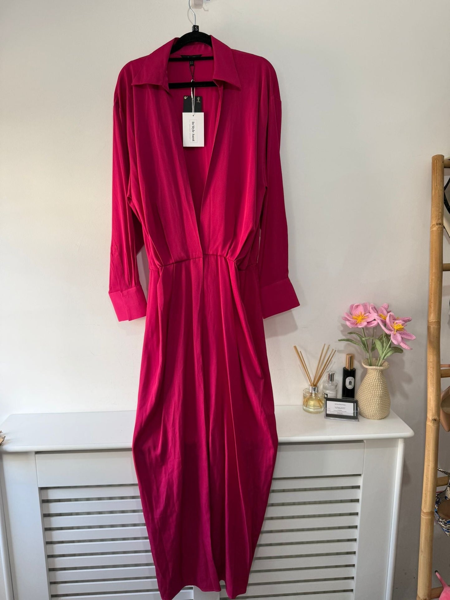 Preloved NEW Fuchsia Pink Massimo Dutti Long Dress, Size S