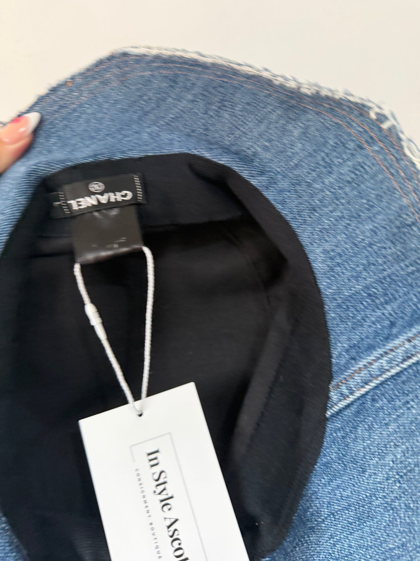 Preloved, Denim Blue Chanel Bucket Hat