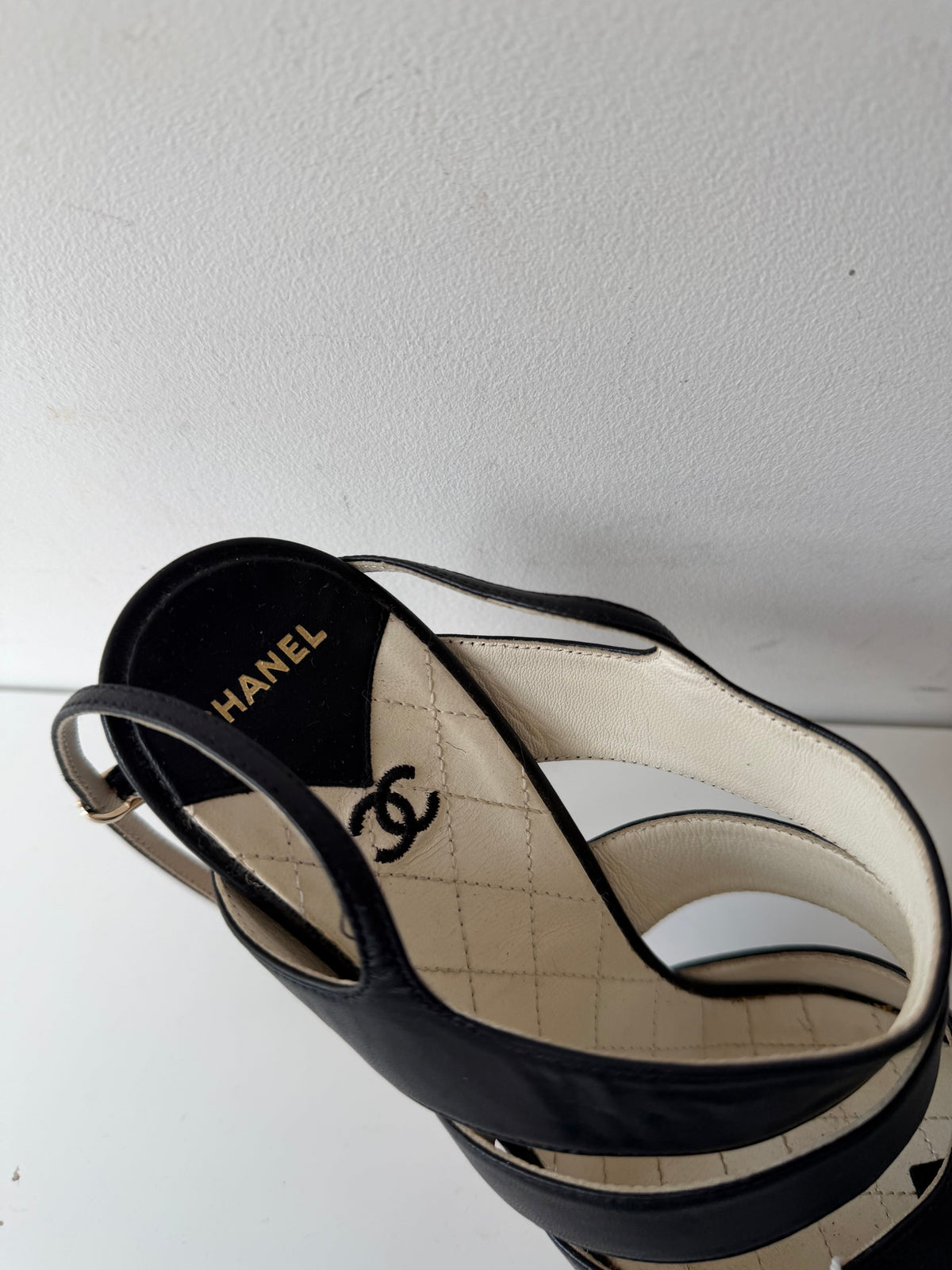 Preloved, Black  Chanel Heels, Size 39 1/2