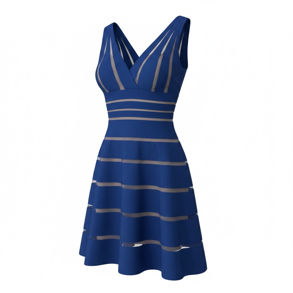 Preowned Blue Mikael Aghal Dress, Size UK 12