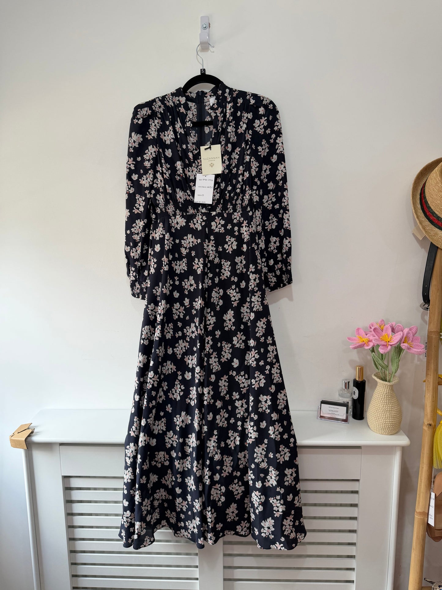 Preloved, Navy Floral Suzannah London Dress, Size 10