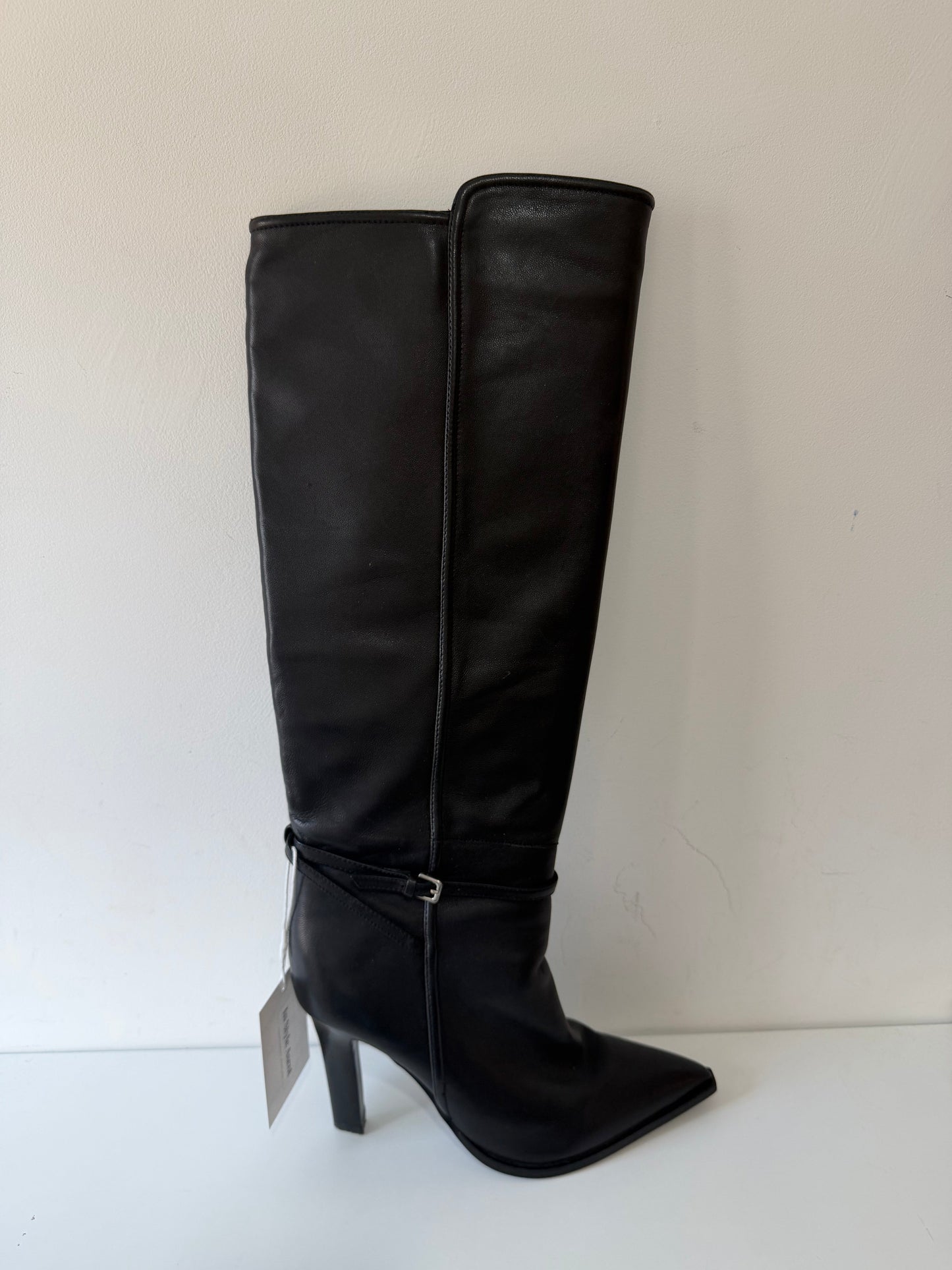 Preloved Black Reiss Knee High Boots, Size 6