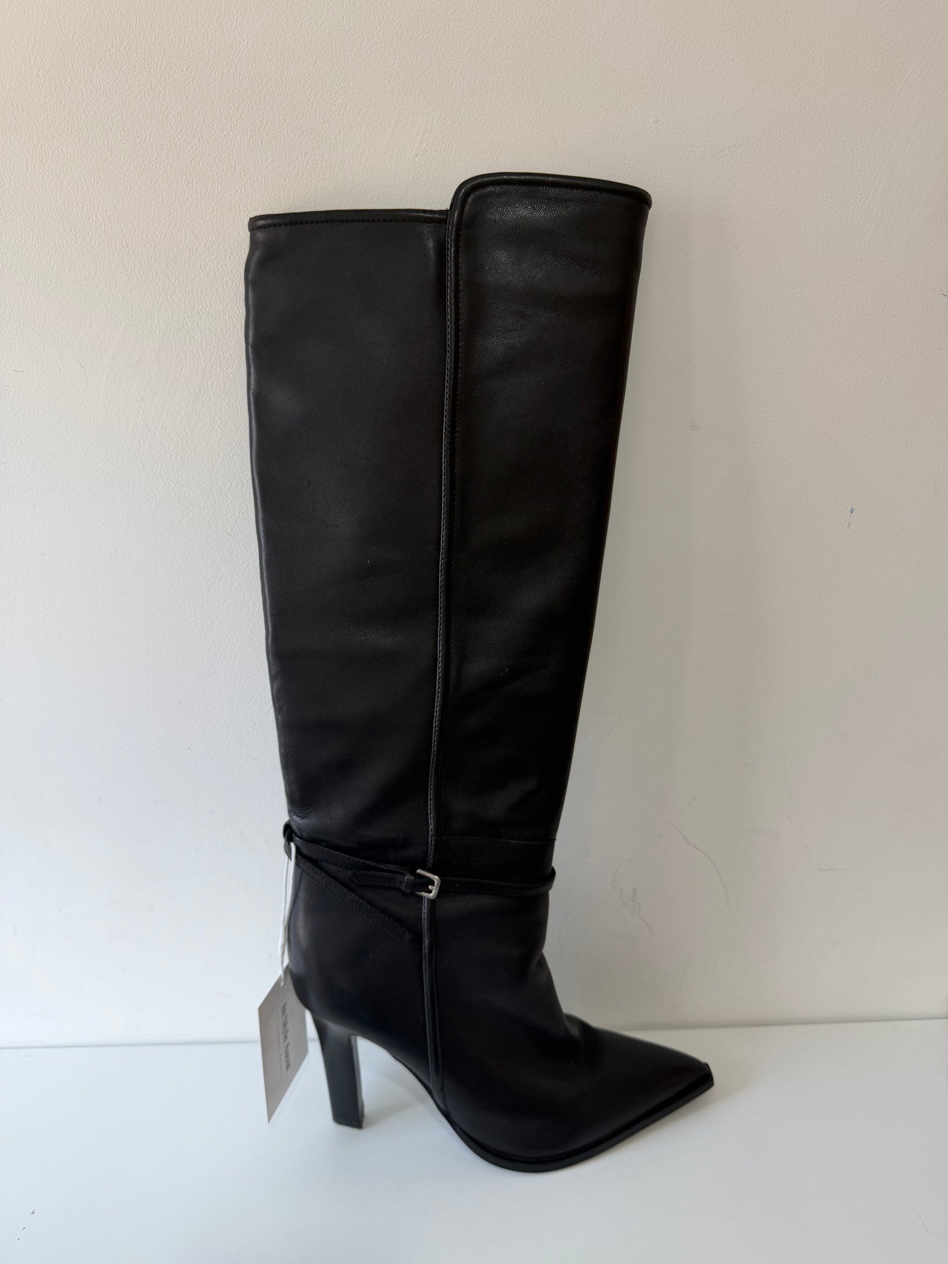 Preloved Black Reiss Knee High Boots, Size 6