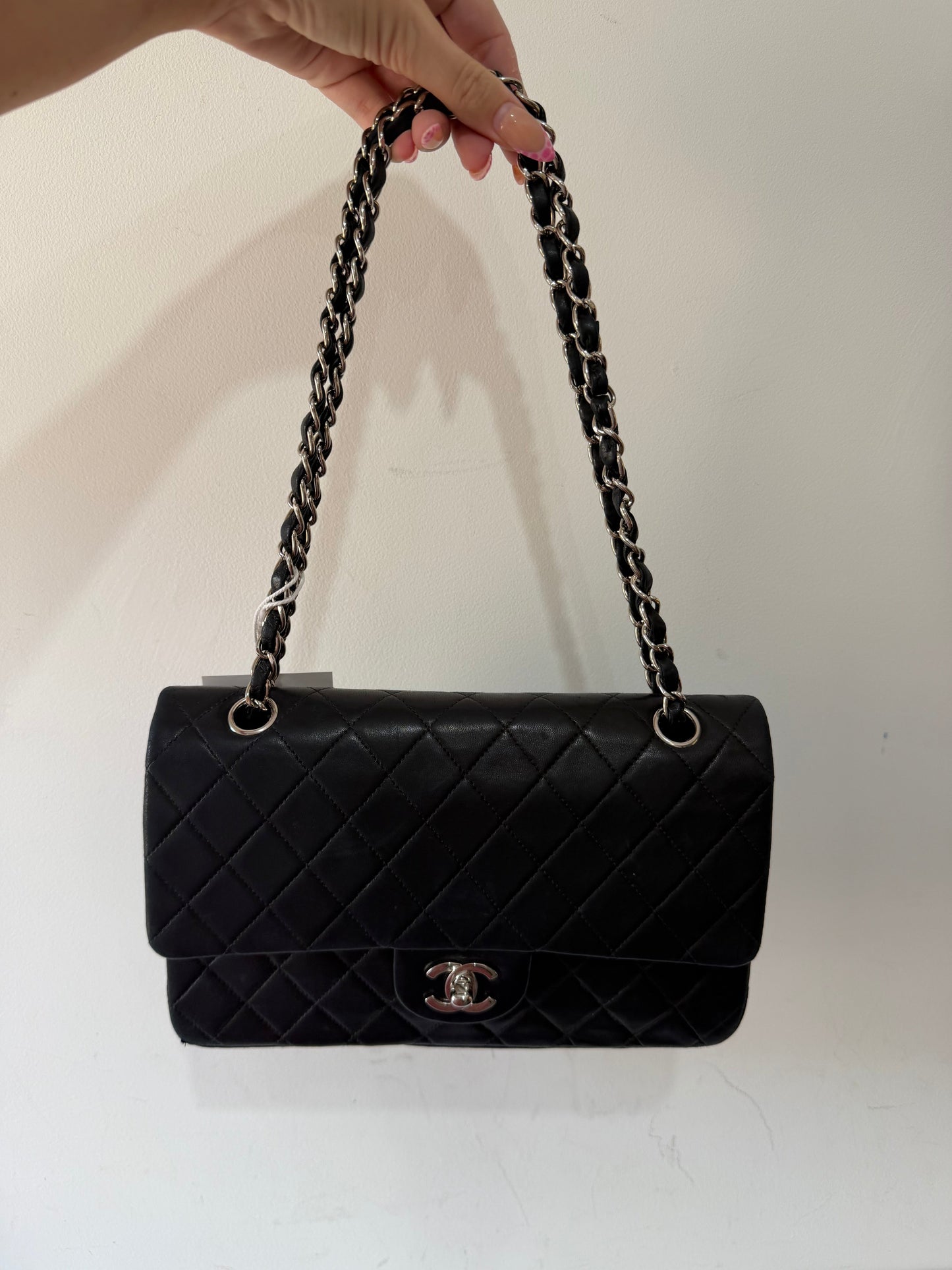 Preloved Chanel Vintage Small Classic Flap - Black Lambskin | Silver Hardware