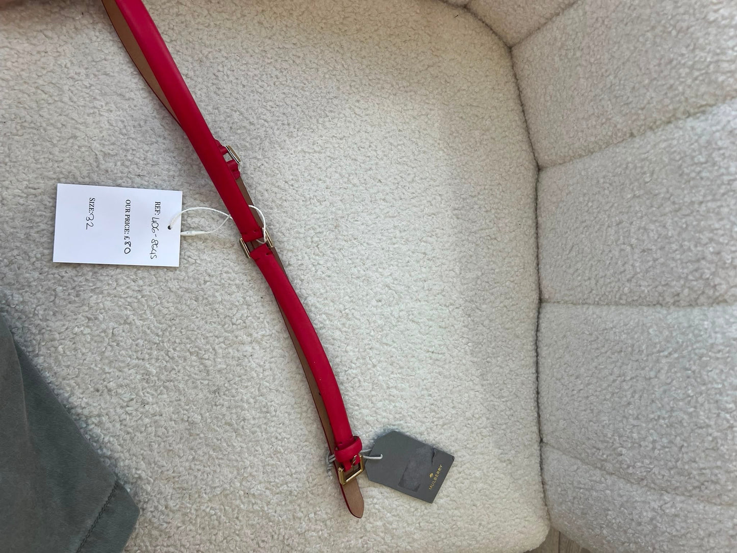 Preloved Red Mulberry Belt, 32, BNWT