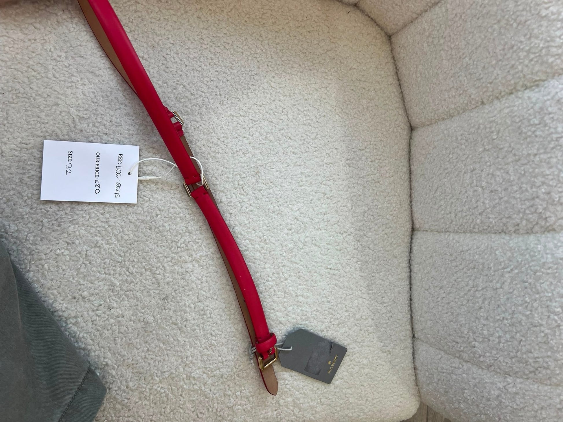 Preloved Red Mulberry Belt, 32, BNWT