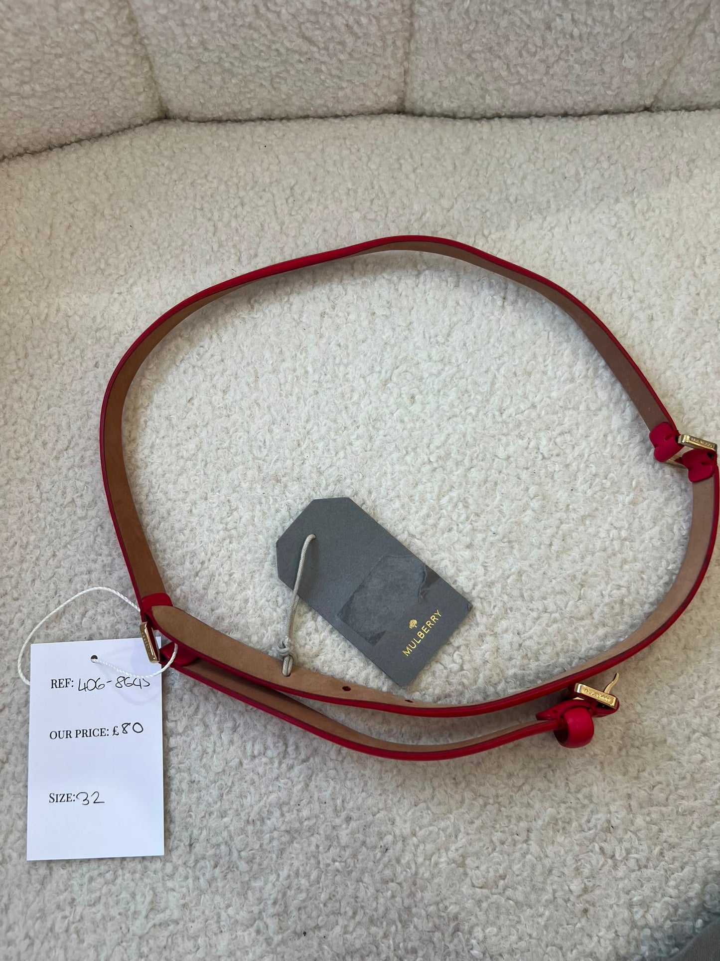 Preloved Red Mulberry Belt, 32, BNWT