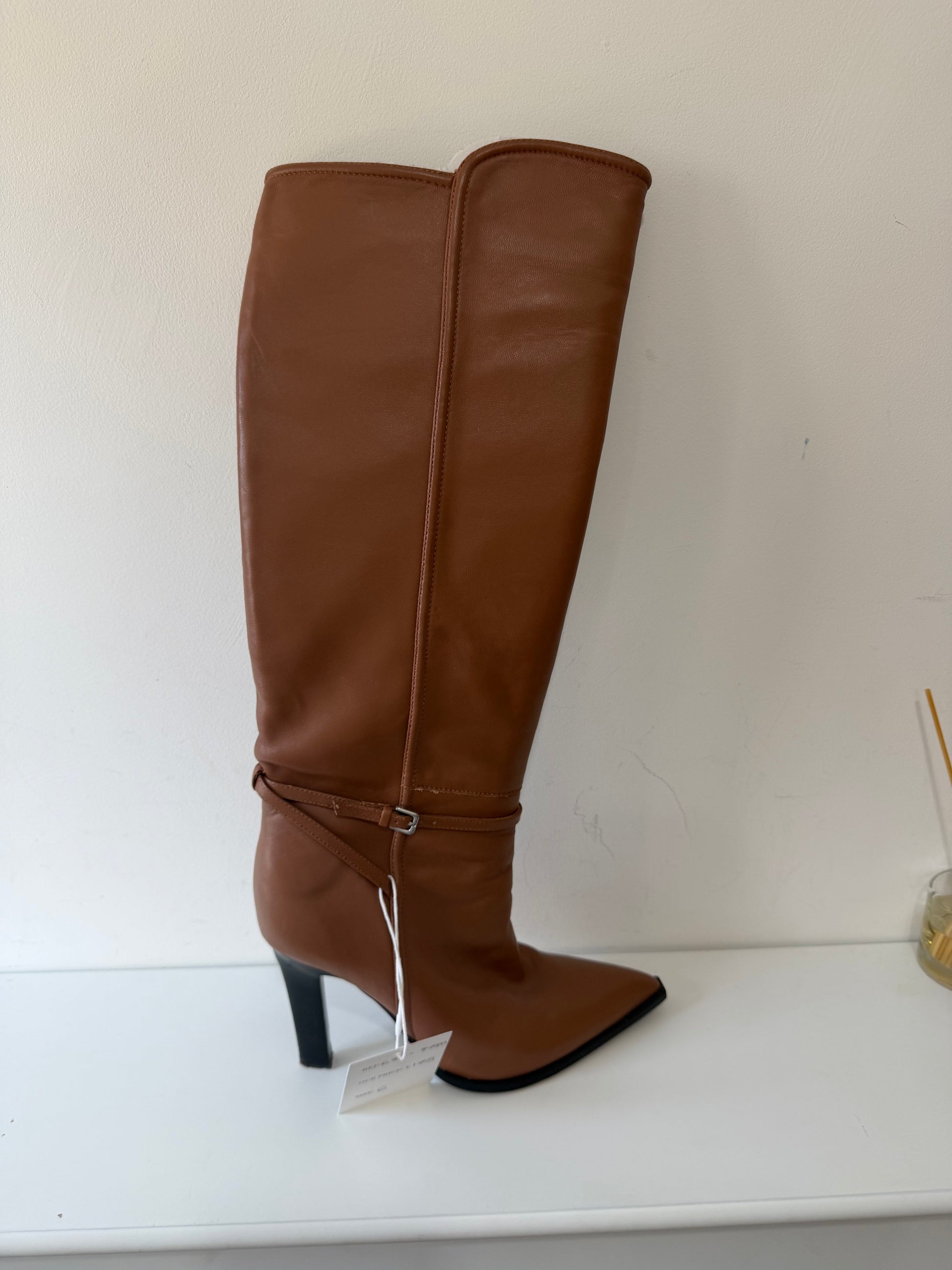 Preloved Brown Reiss Knee High Boots, Size 6 (39)