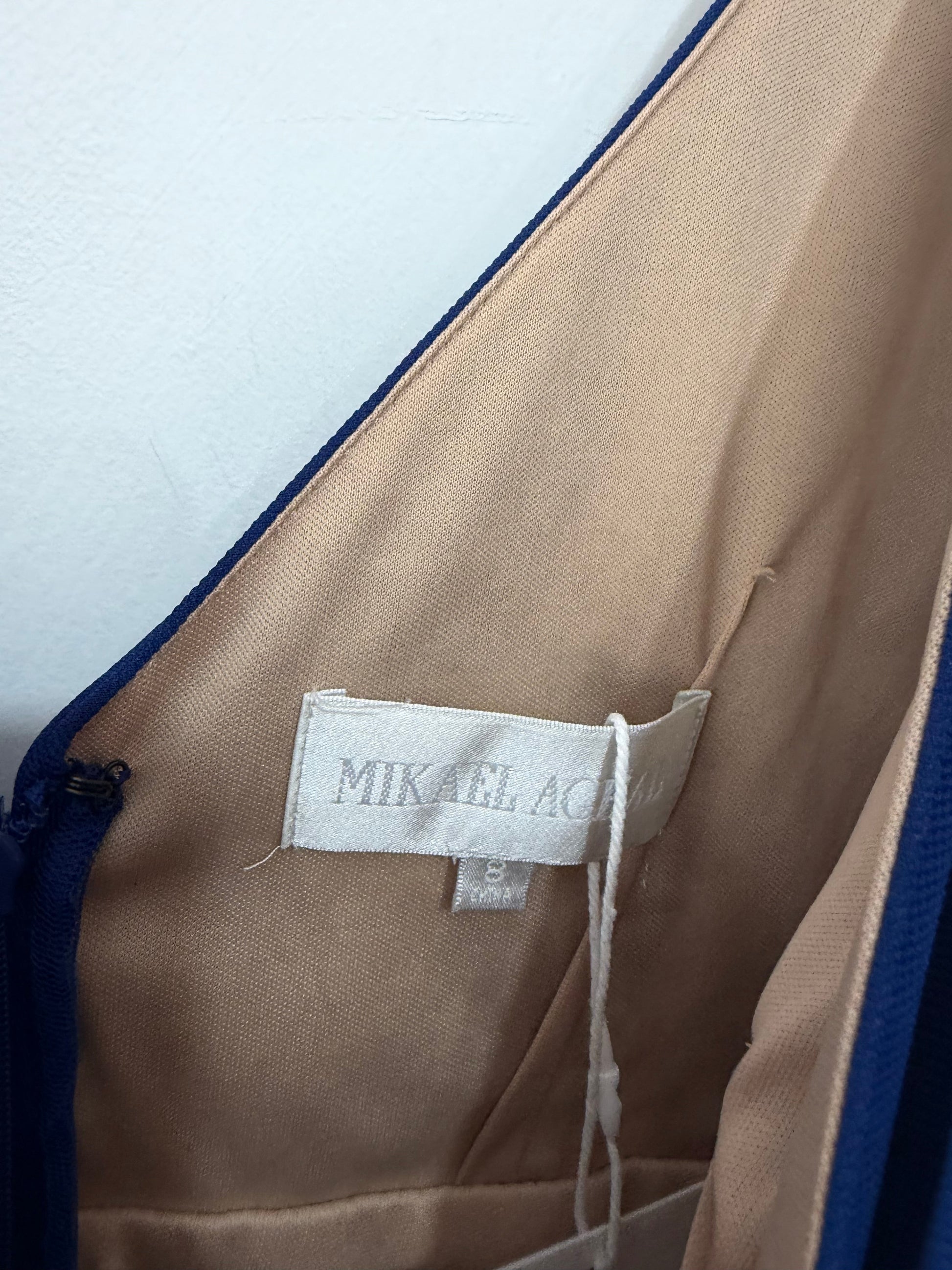 Preowned Blue Mikael Aghal Dress, Size UK 12